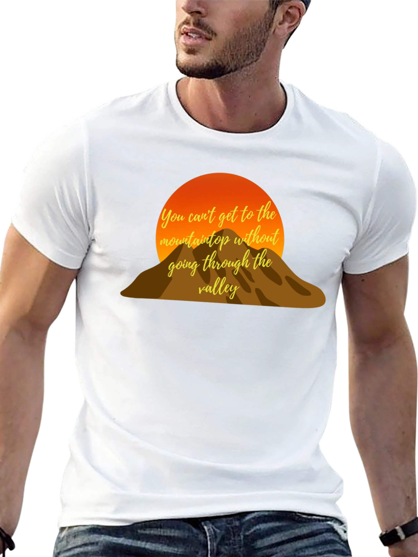 Motivational Mountain Sunset Graphic T-Shirt