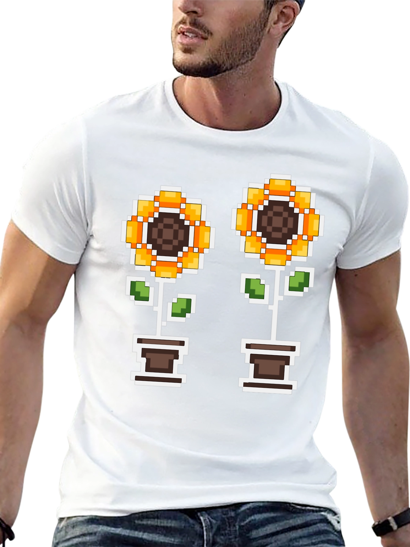 Pixel Sunflower T-Shirt - Gamer Style Tee