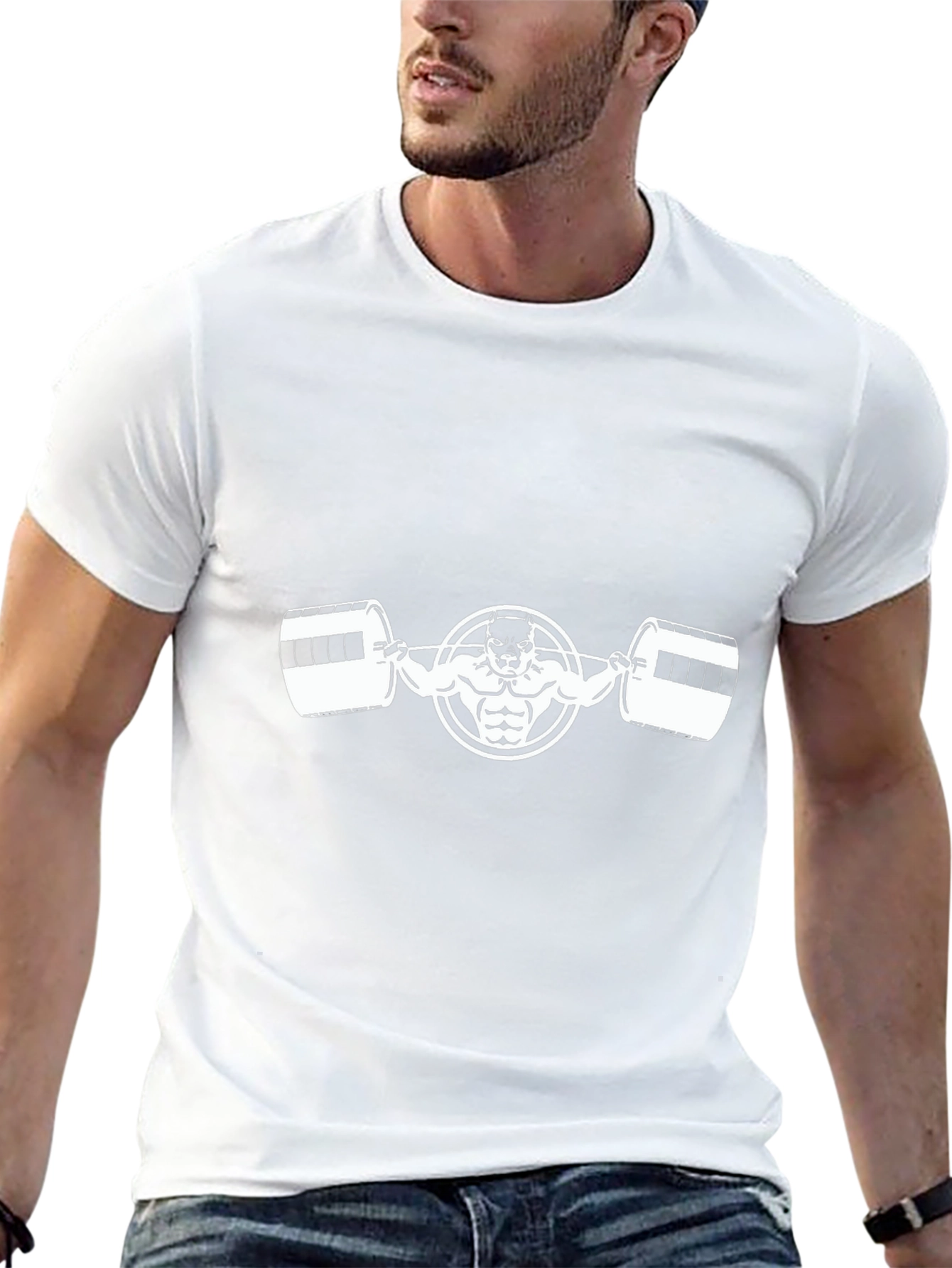 Weightlifting Bulldog Graphic Tee - Black