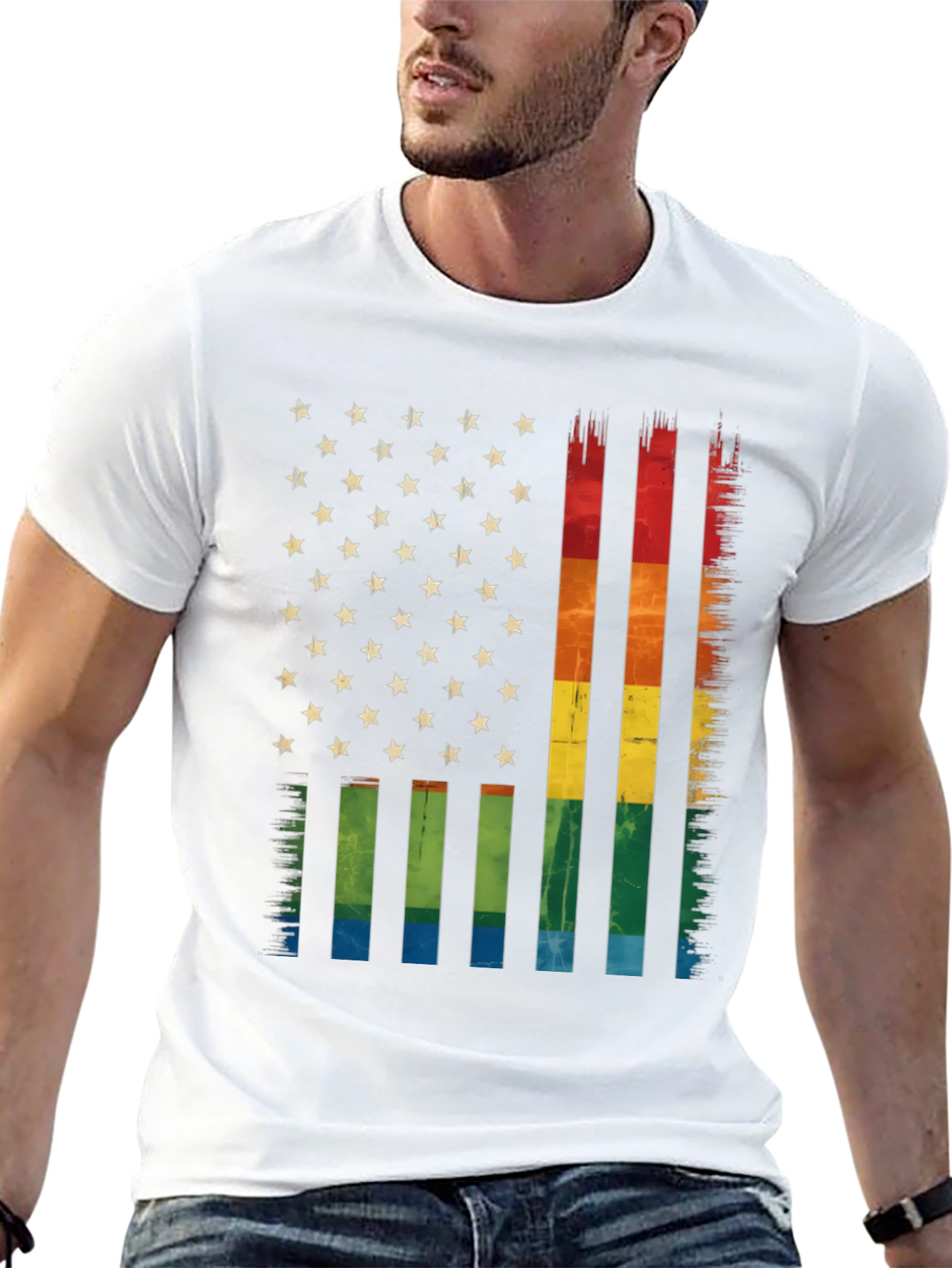 LGBTQ+ American Flag Graphic Tee