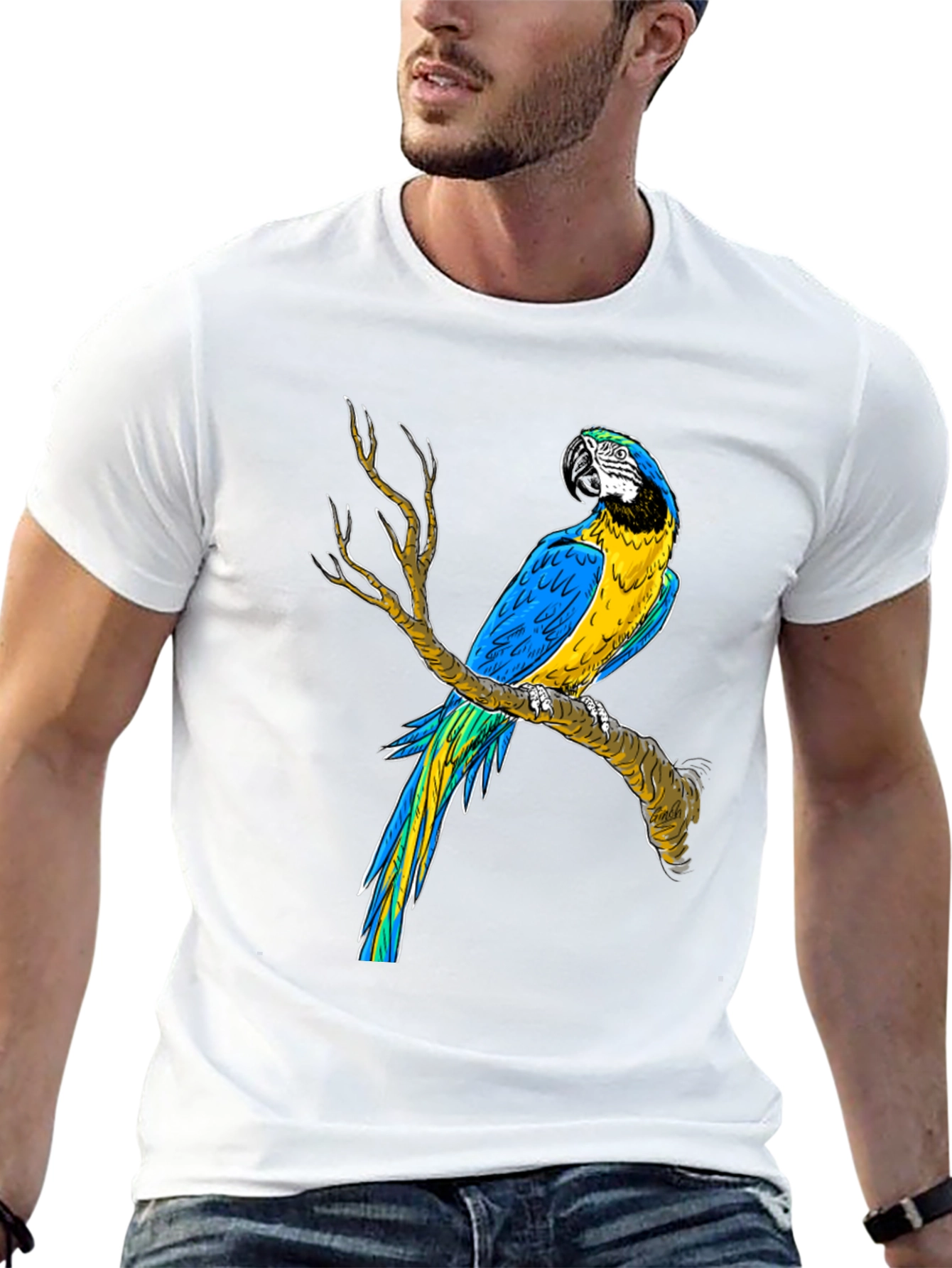 Parrot Graphic Black T-Shirt