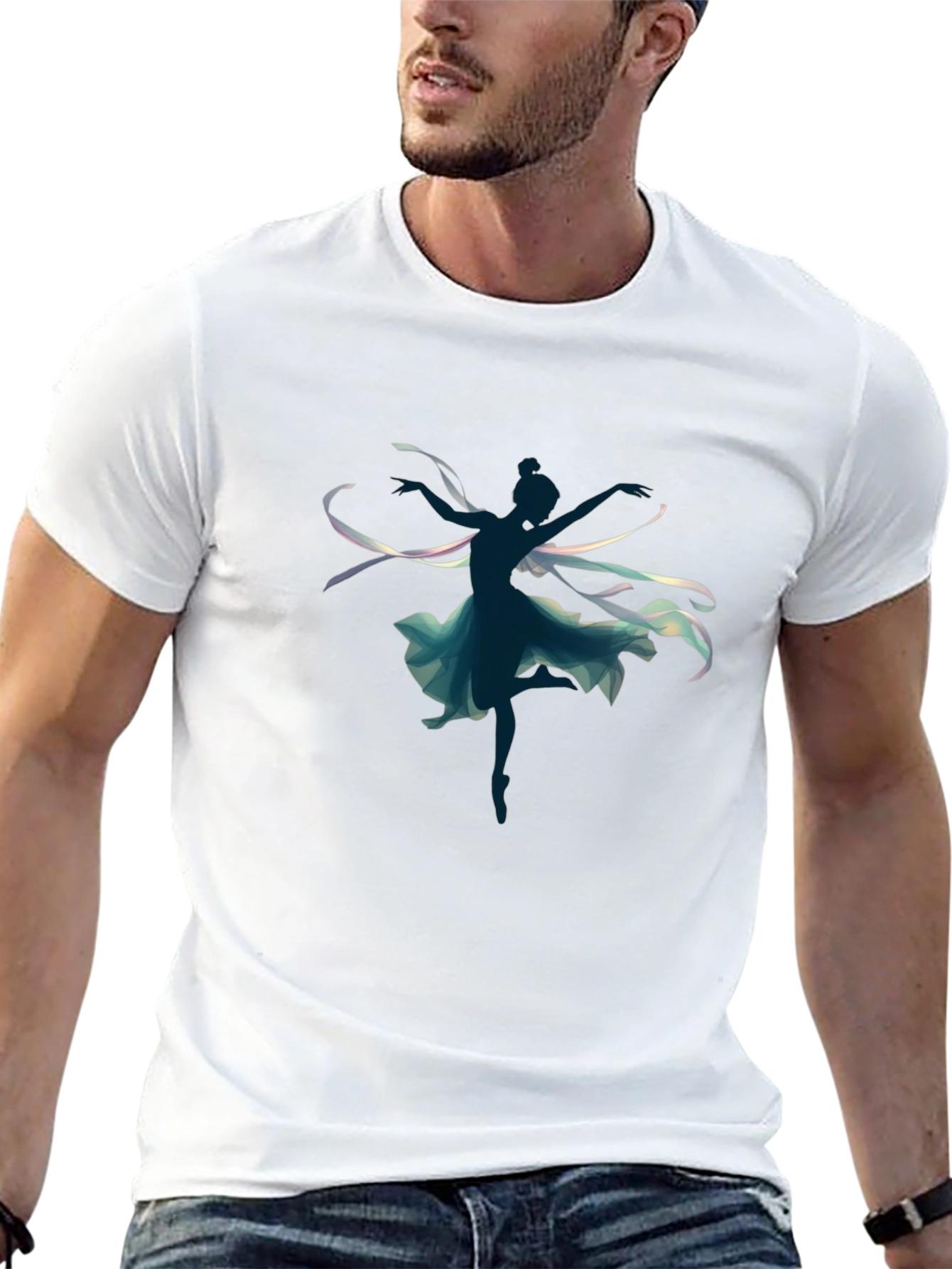 Dancing Silhouette Graphic Tee - Black