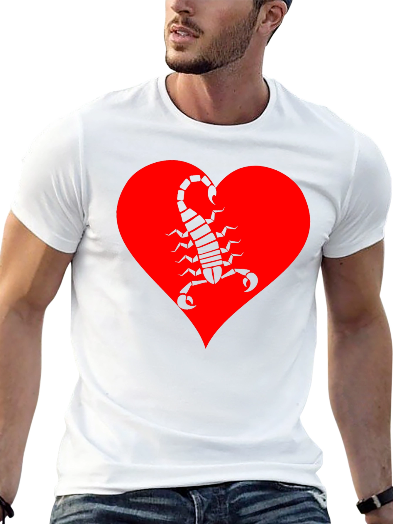 Scorpion Heart Graphic T-Shirt - Black