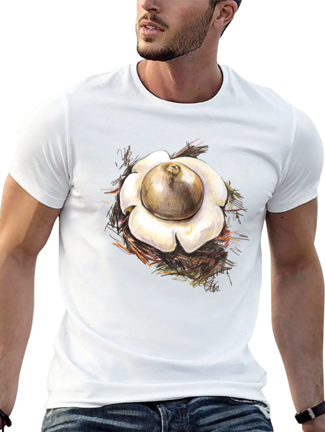 Earthstar Mushroom Graphic Tee - Unique Design