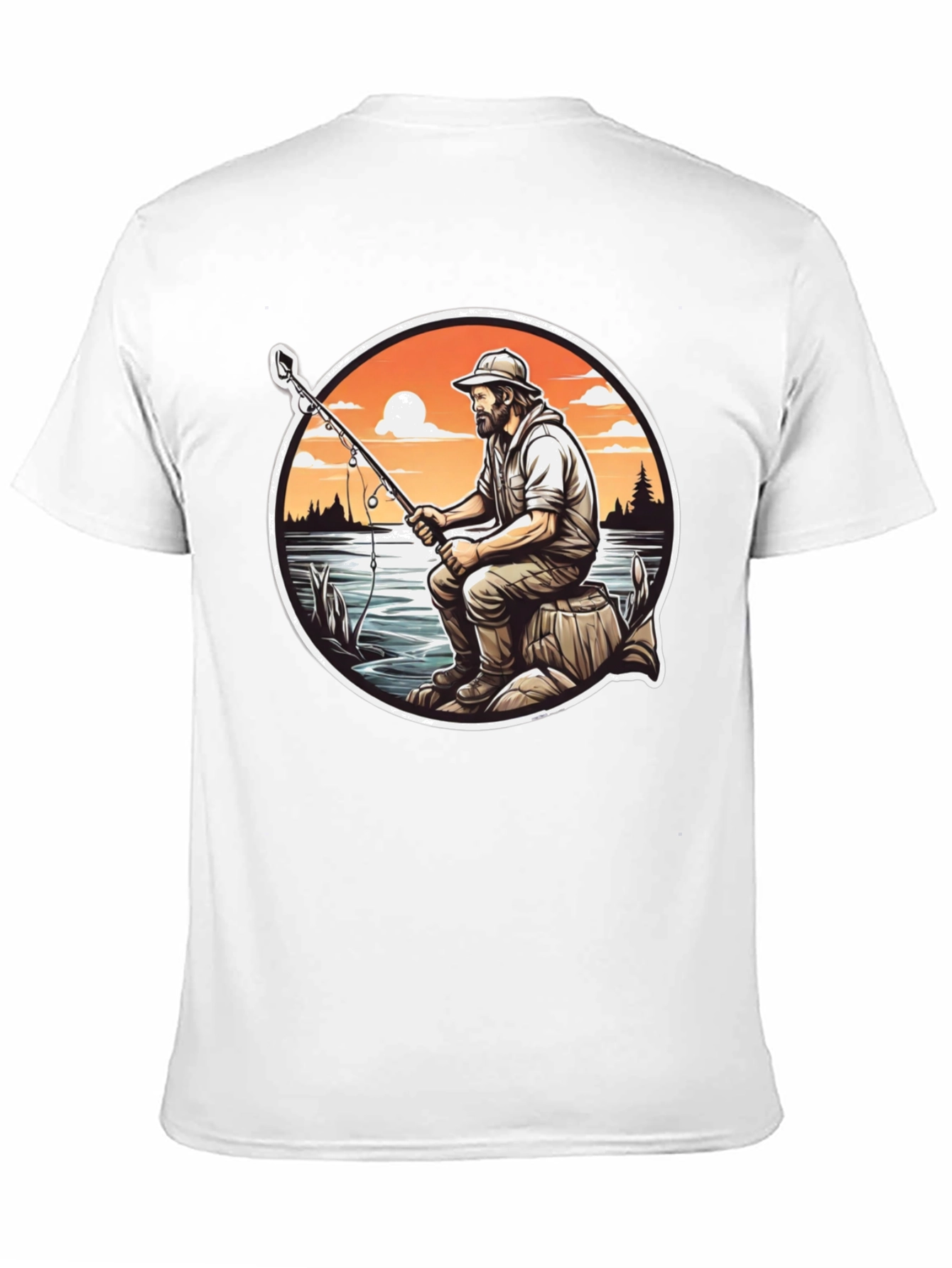 Fisherman Graphic Tee - Nature Lovers T-Shirt