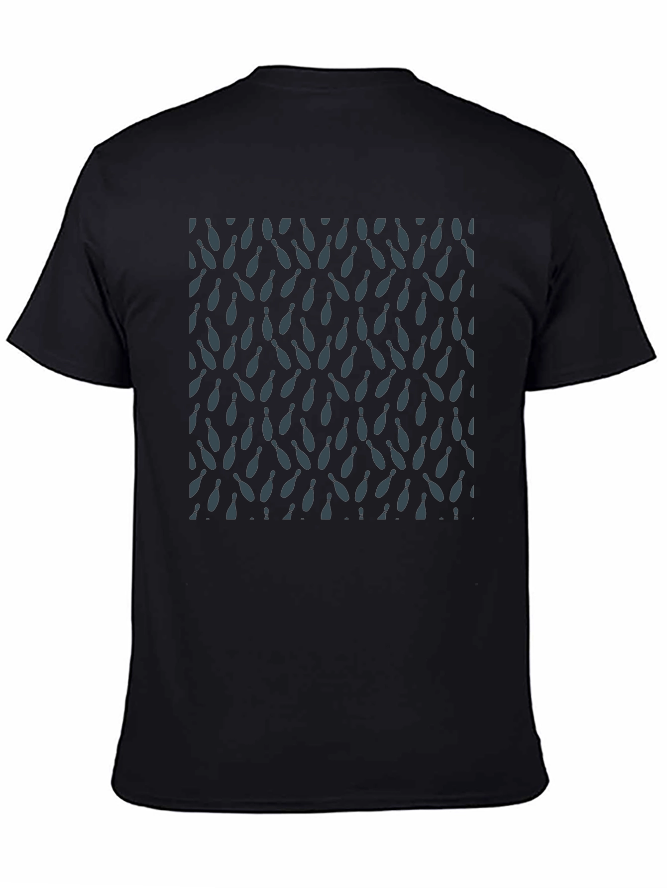 Bowling Pin Pattern Black T-Shirt