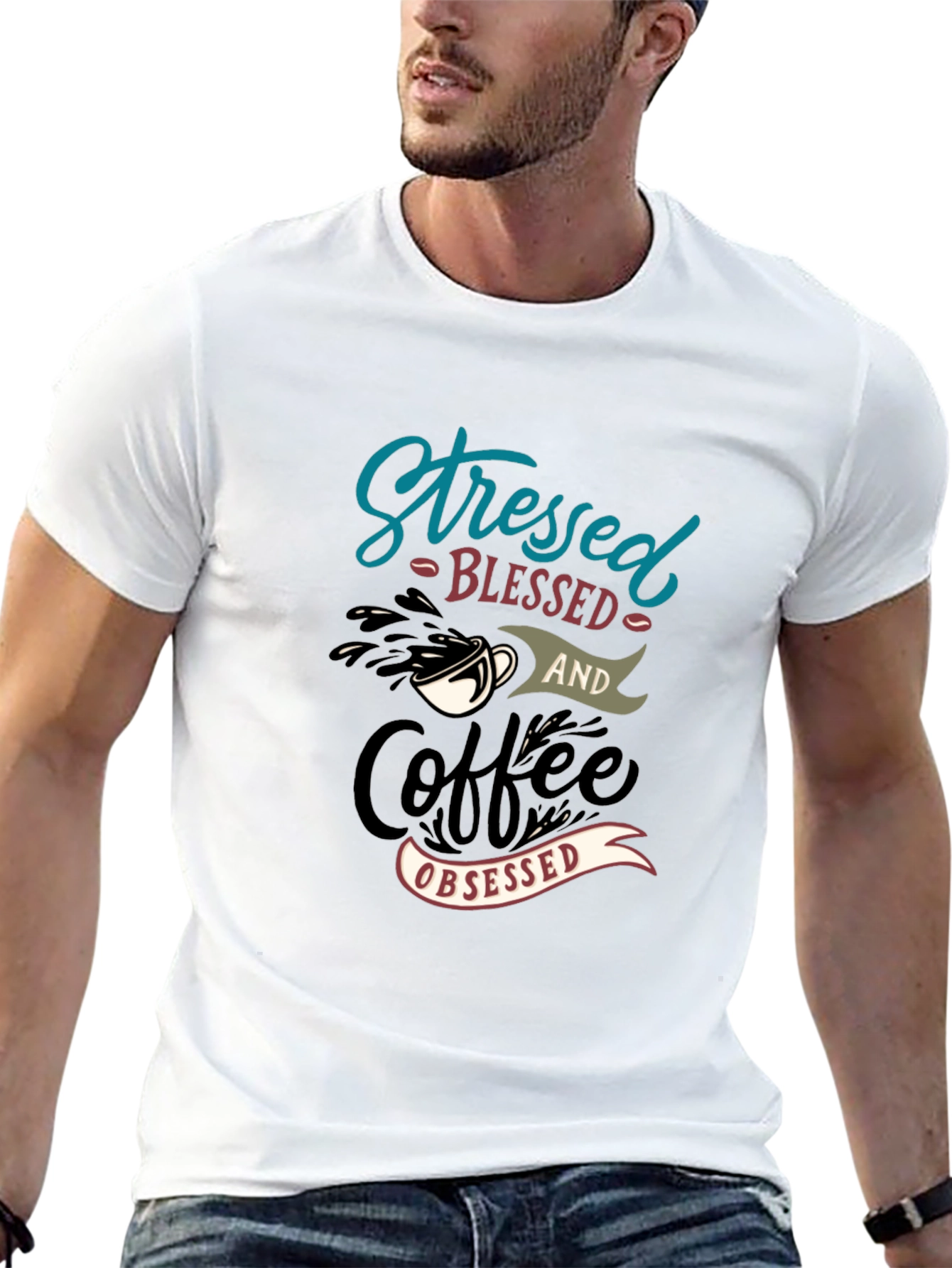Stressed Blessed Coffee Obsessed T-Shirt