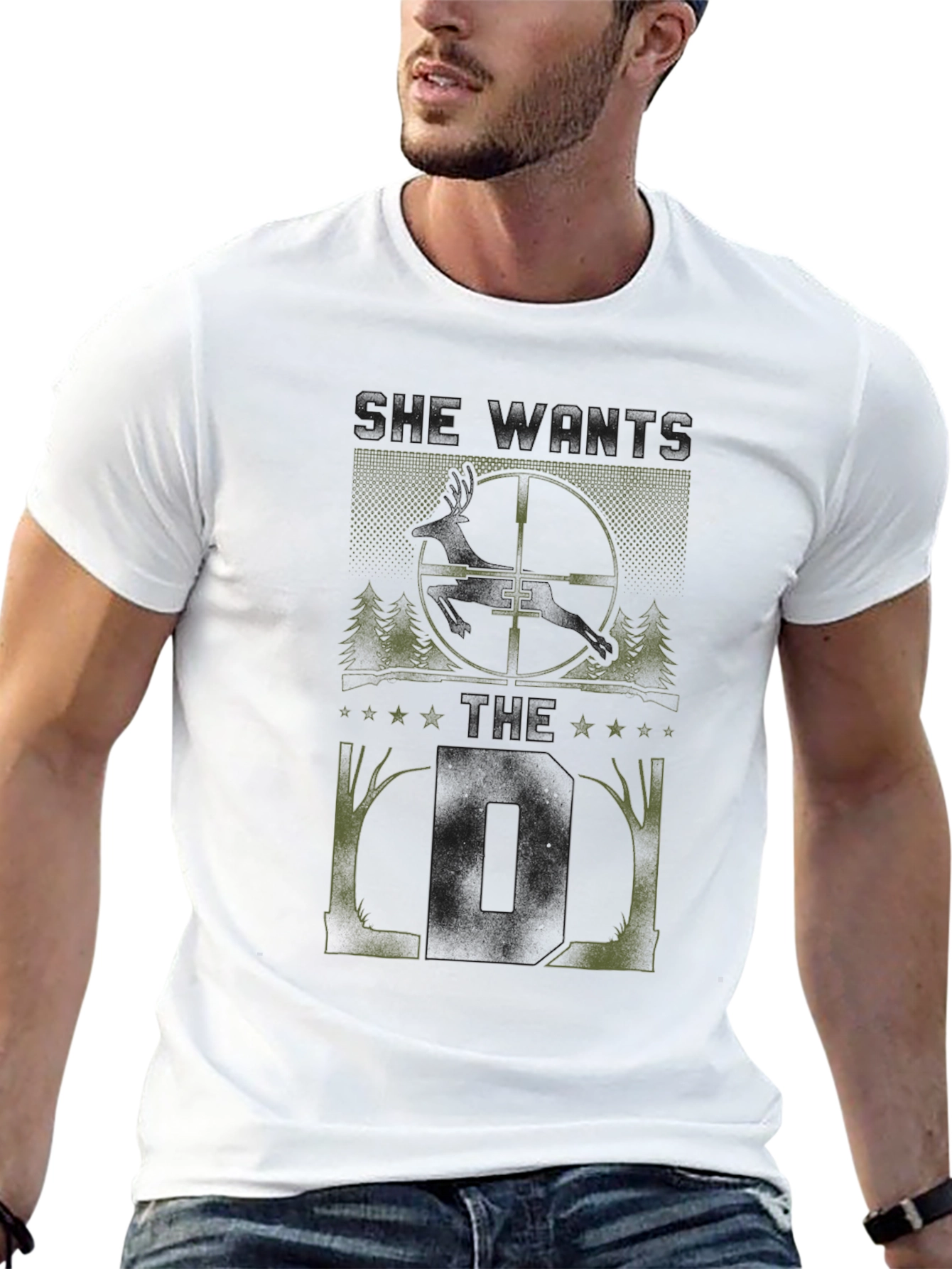 Hunting Rifle Scope Mens Graphic T-Shirt