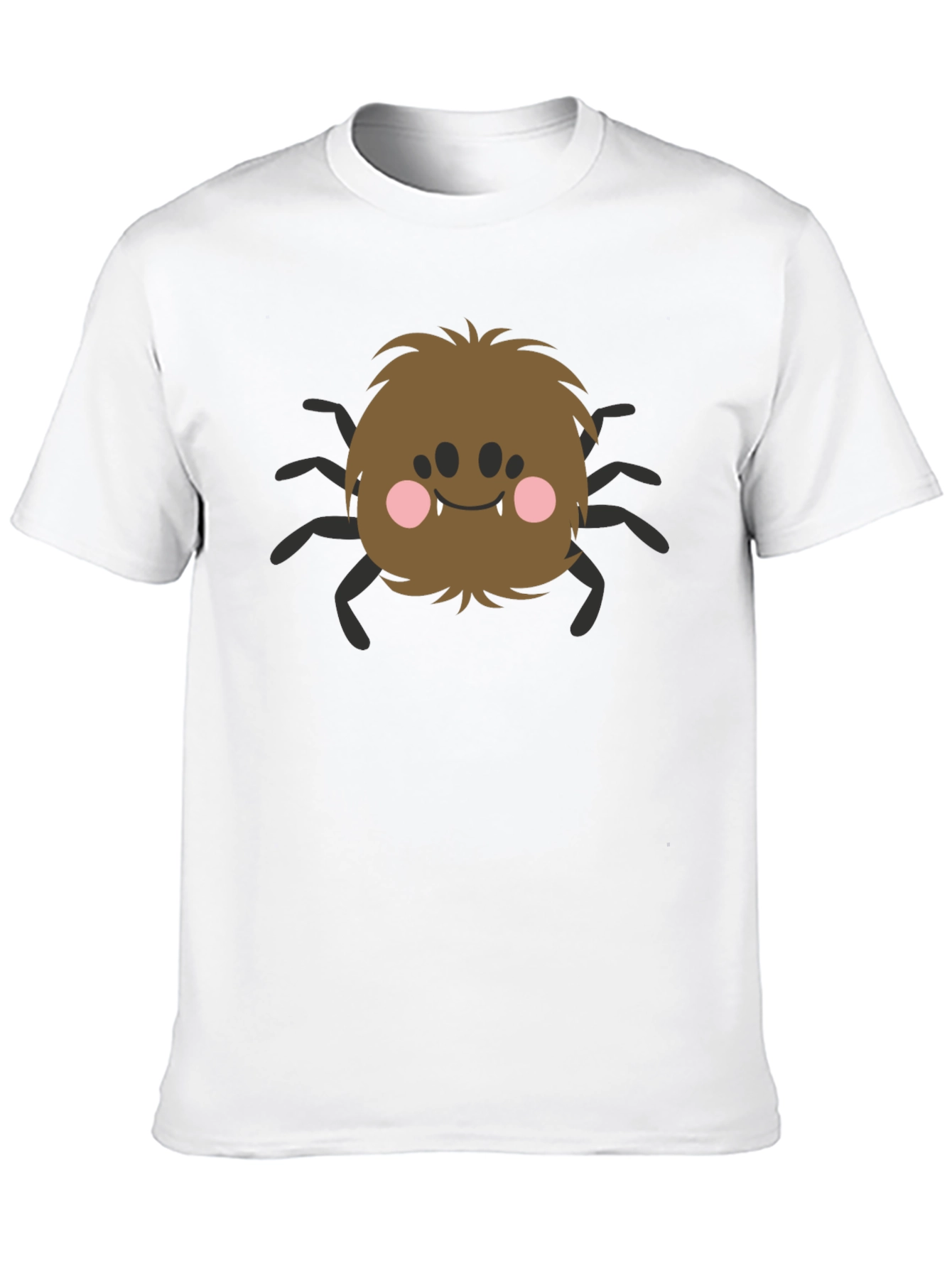 Cute Cartoon Spider Graphic Tee - Soft Black T-Shirt