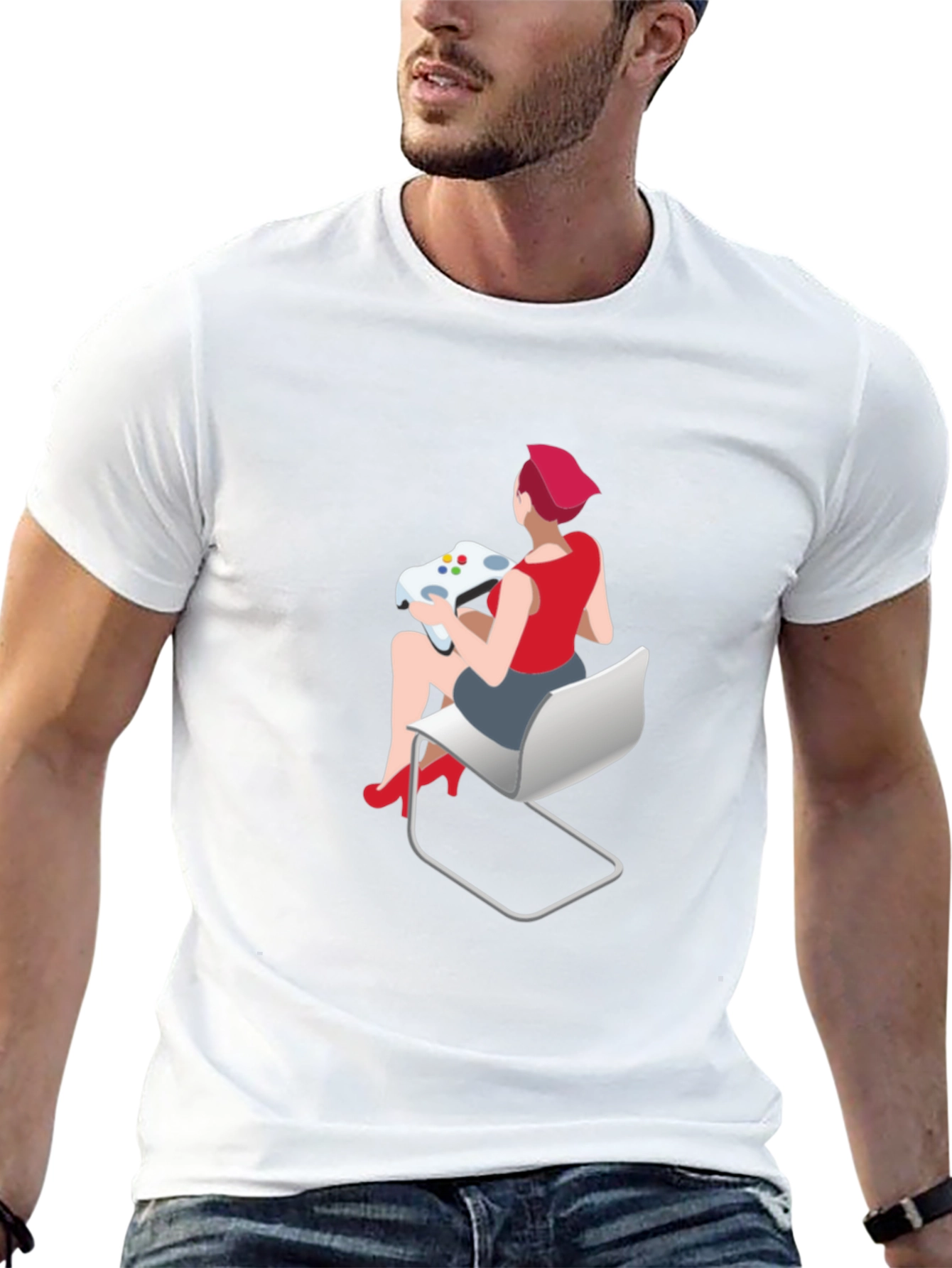 Gamer Girl Graphic Tee - Black Cotton T-Shirt