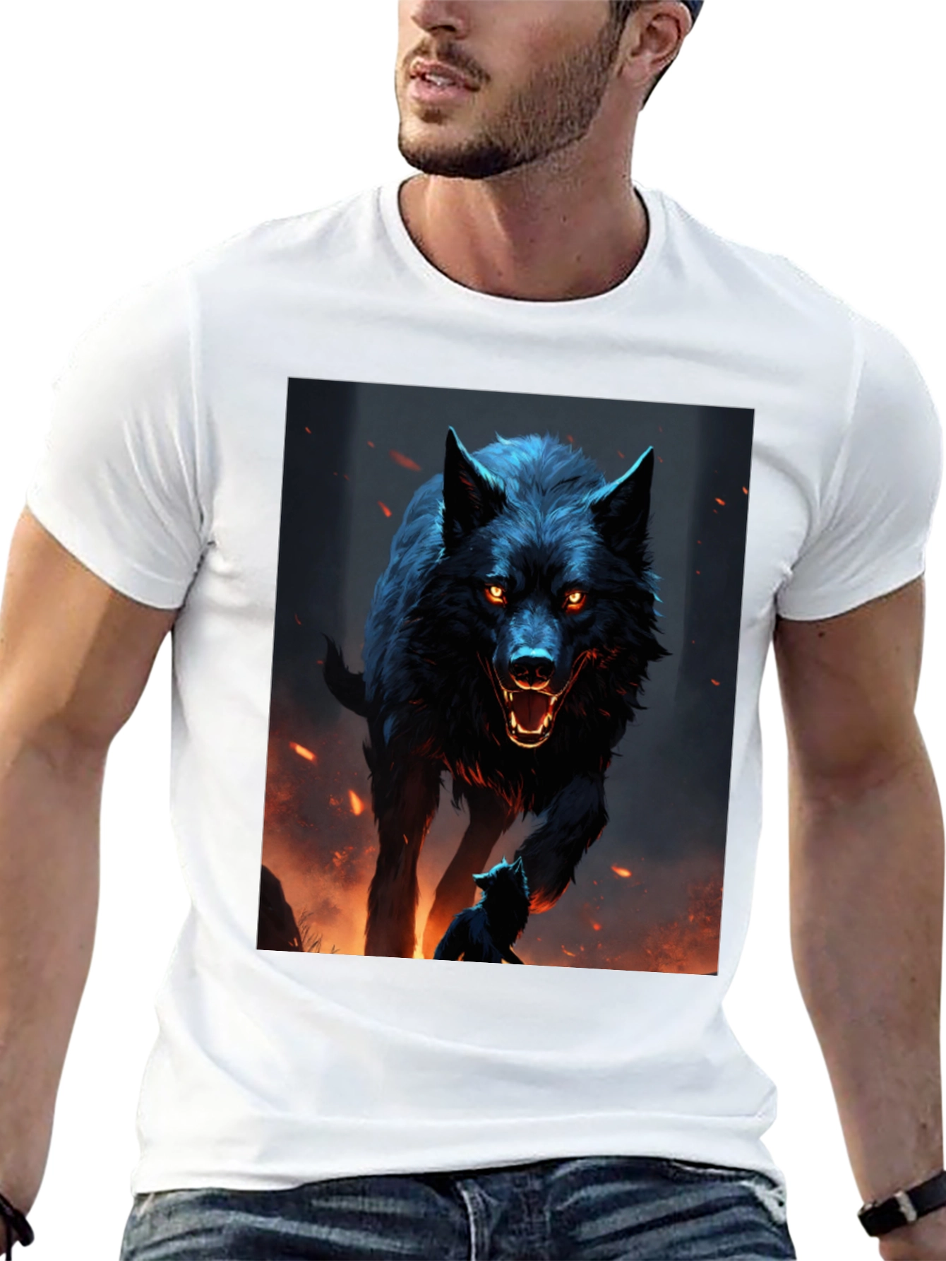 Wolf Graphic Black T-Shirt - Mens Fashion Tee