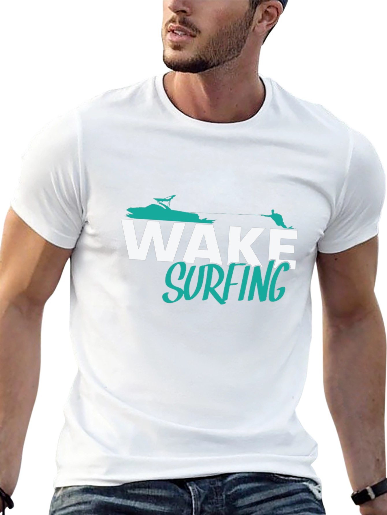 Wake Surfing Graphic T-Shirt - Black