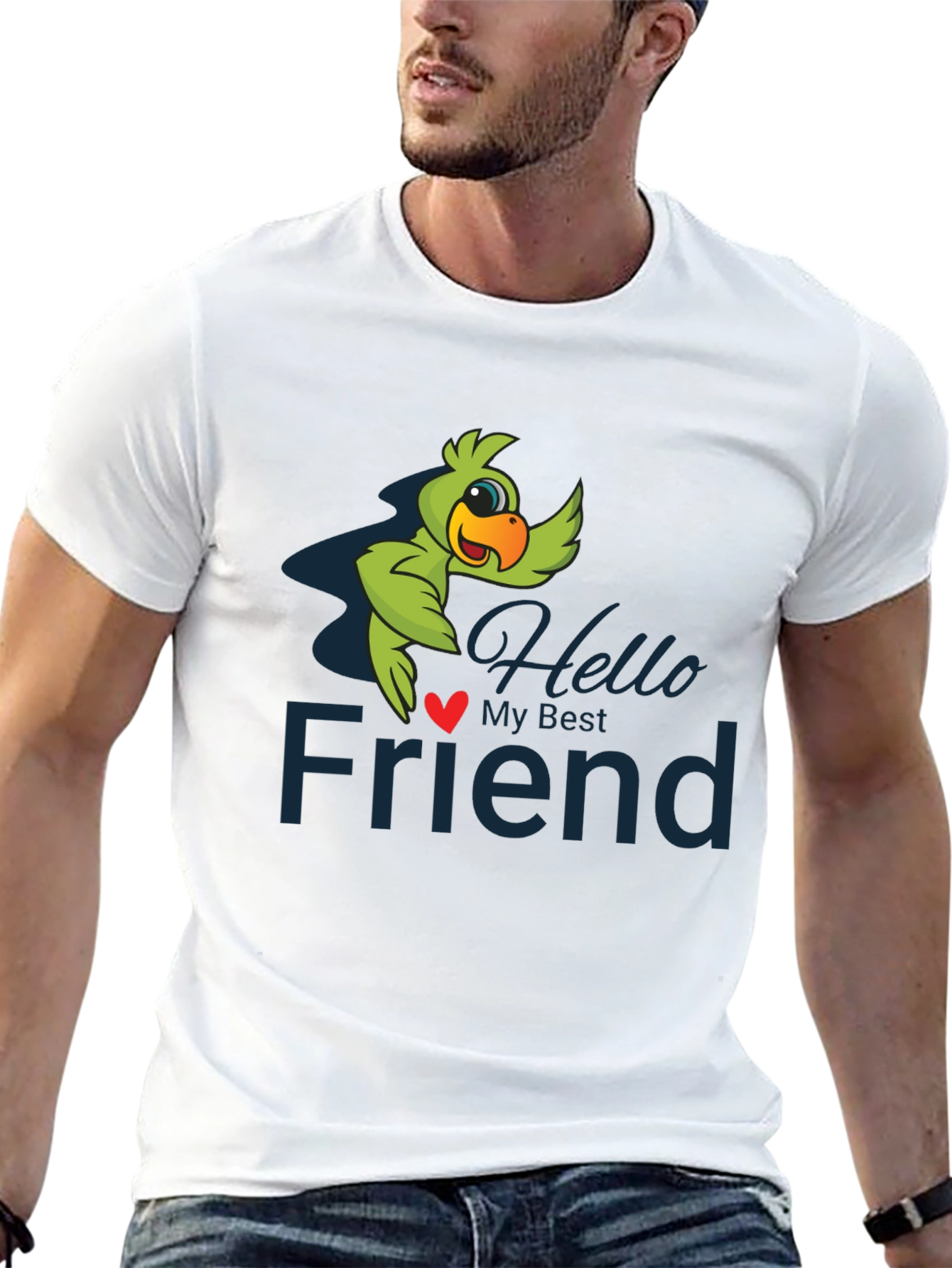Hello My Best Friend T-Shirt Parrot Graphic Tee