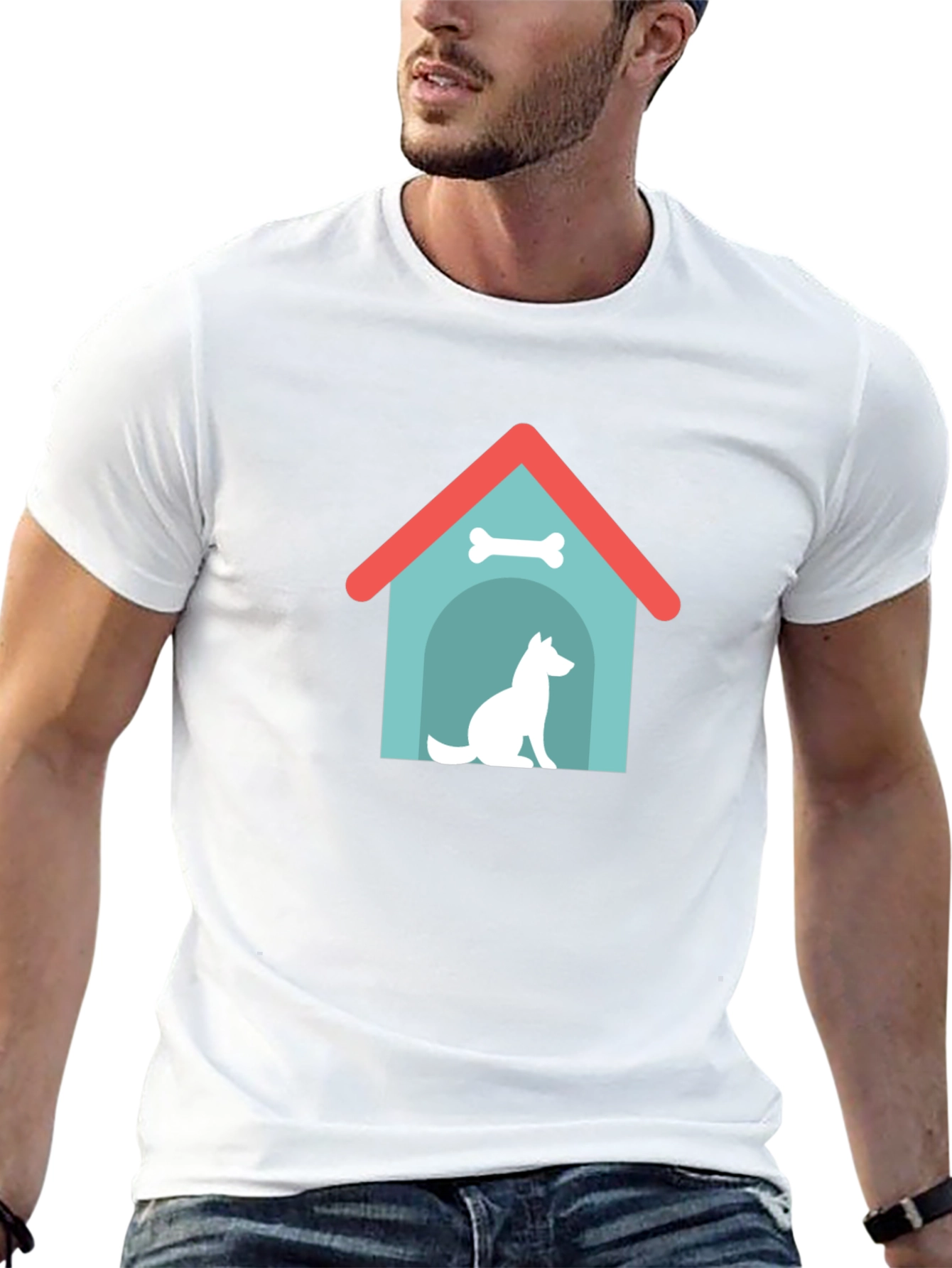 Dog House Graphic Tee - Black Cotton Shirt
