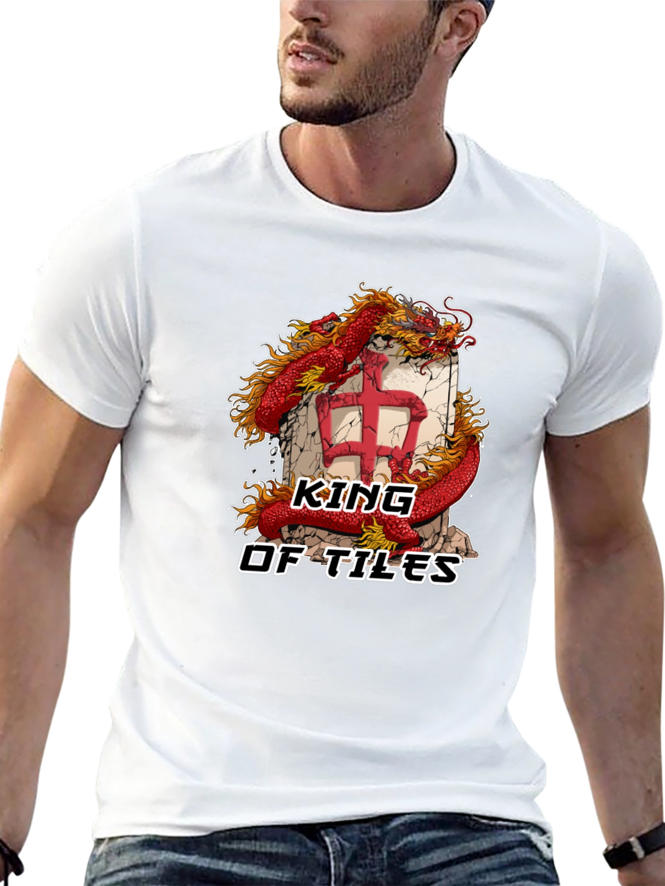 King of Tiles Dragon Graphic Tee - Black