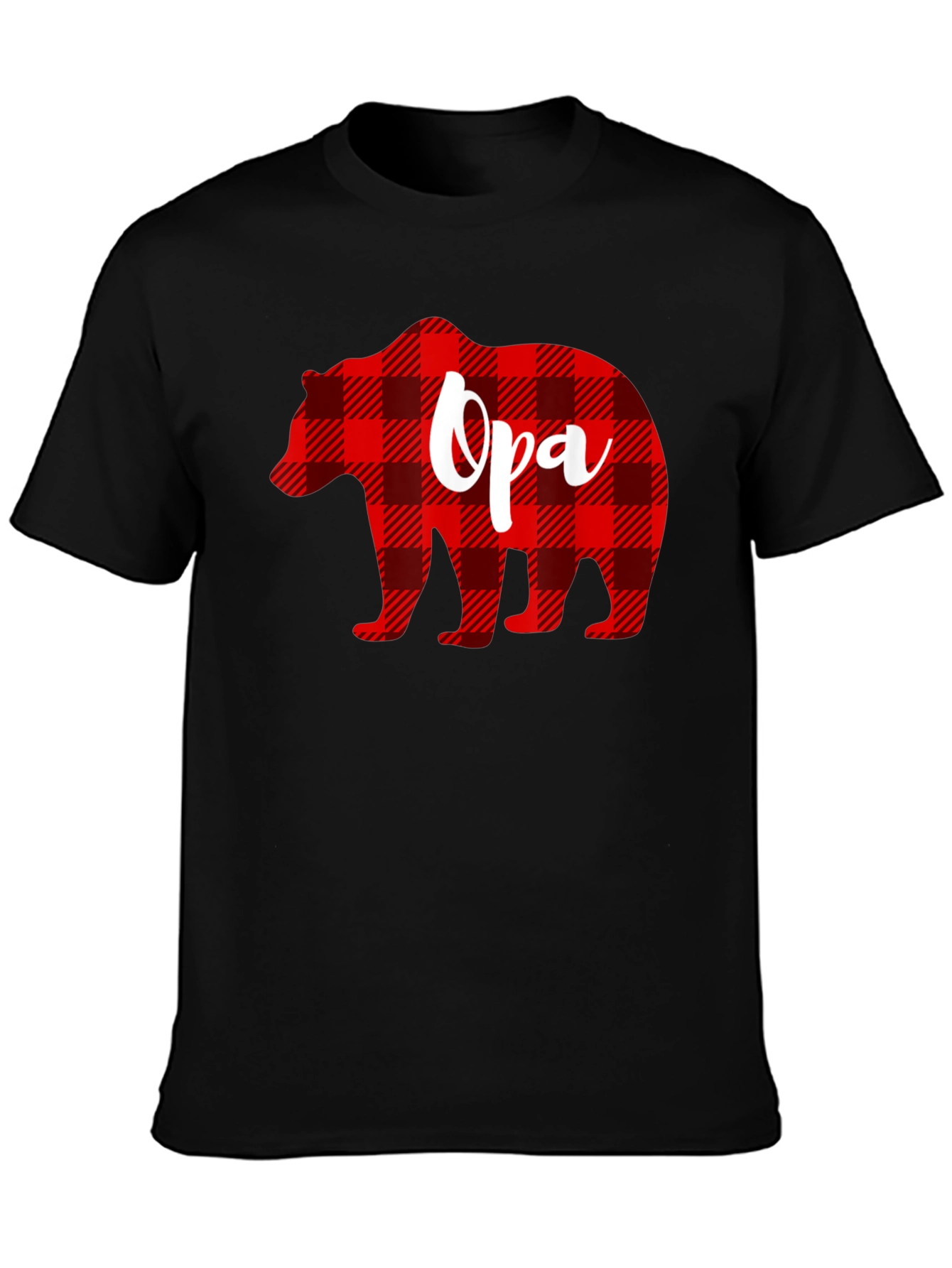 Opa Bear Plaid Graphic Tee - Mens Black T-Shirt