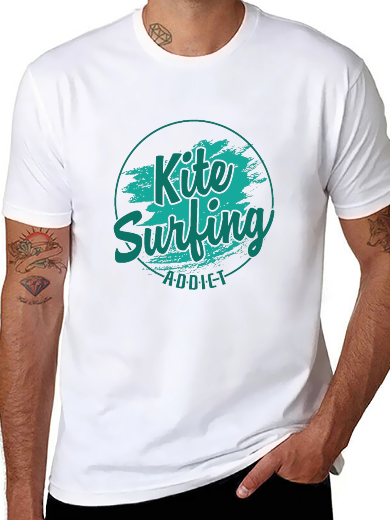 Kite Surfing Addict Black T-Shirt