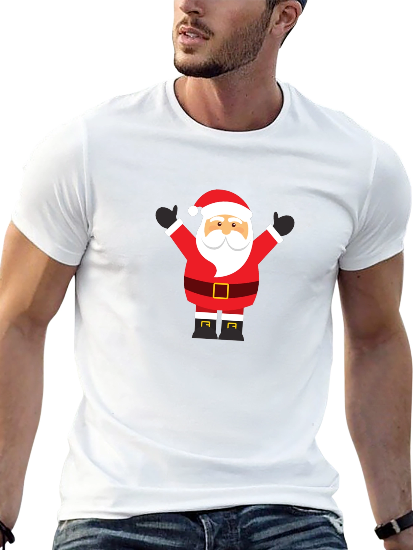 Festive Santa T-Shirt - Holiday Cheer