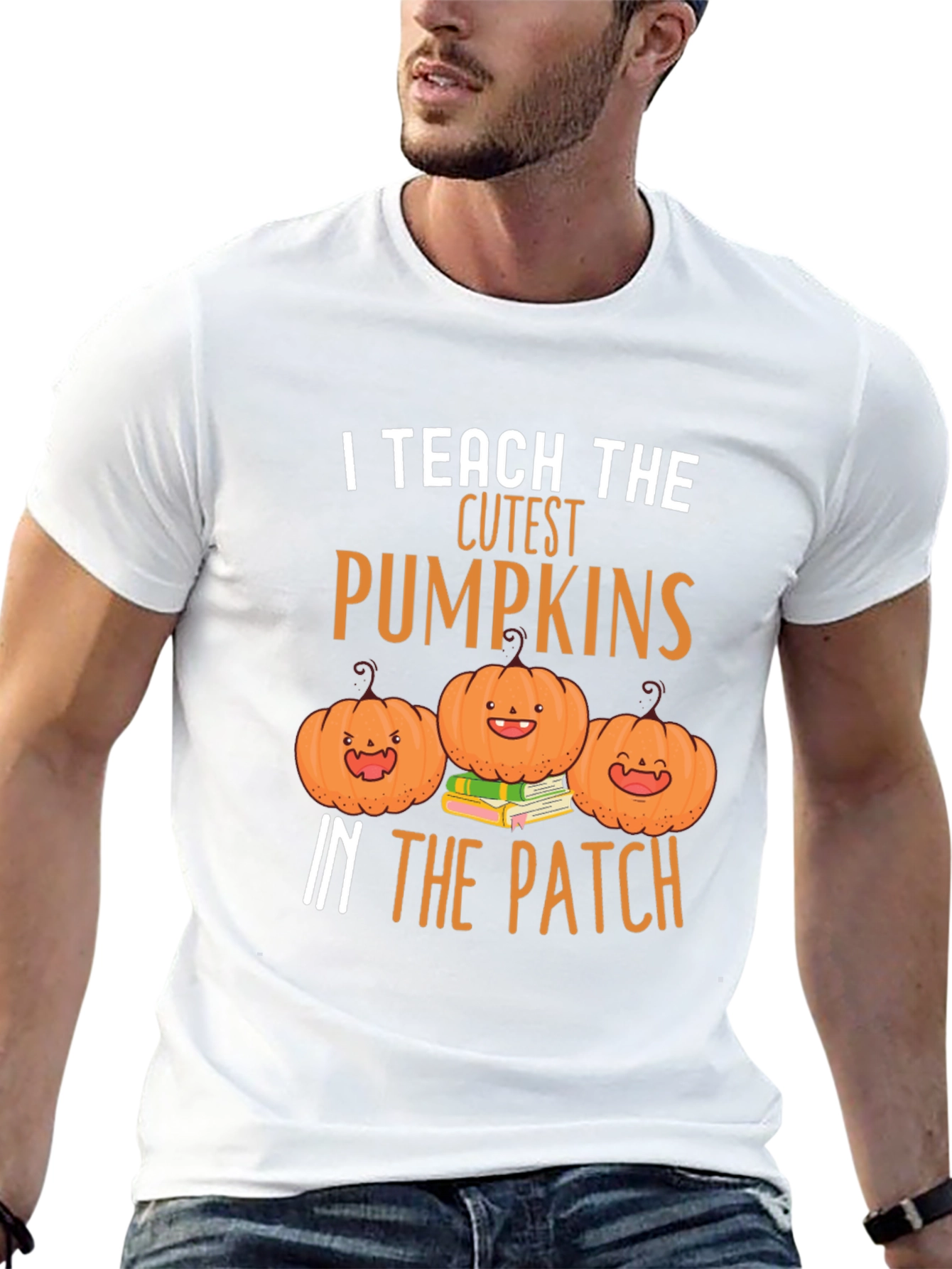 Cute Pumpkin Teacher T-Shirt - Fall Apparel