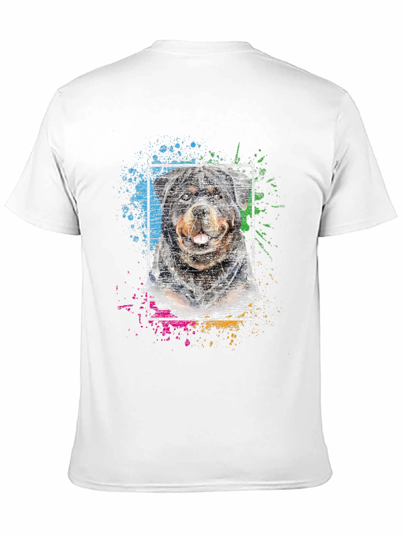 Rottweiler Dog Graphic Print Black T-Shirt