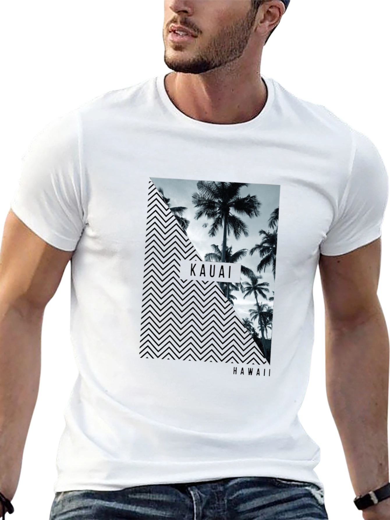 Kauai Hawaii Palm Tree Graphic T-Shirt