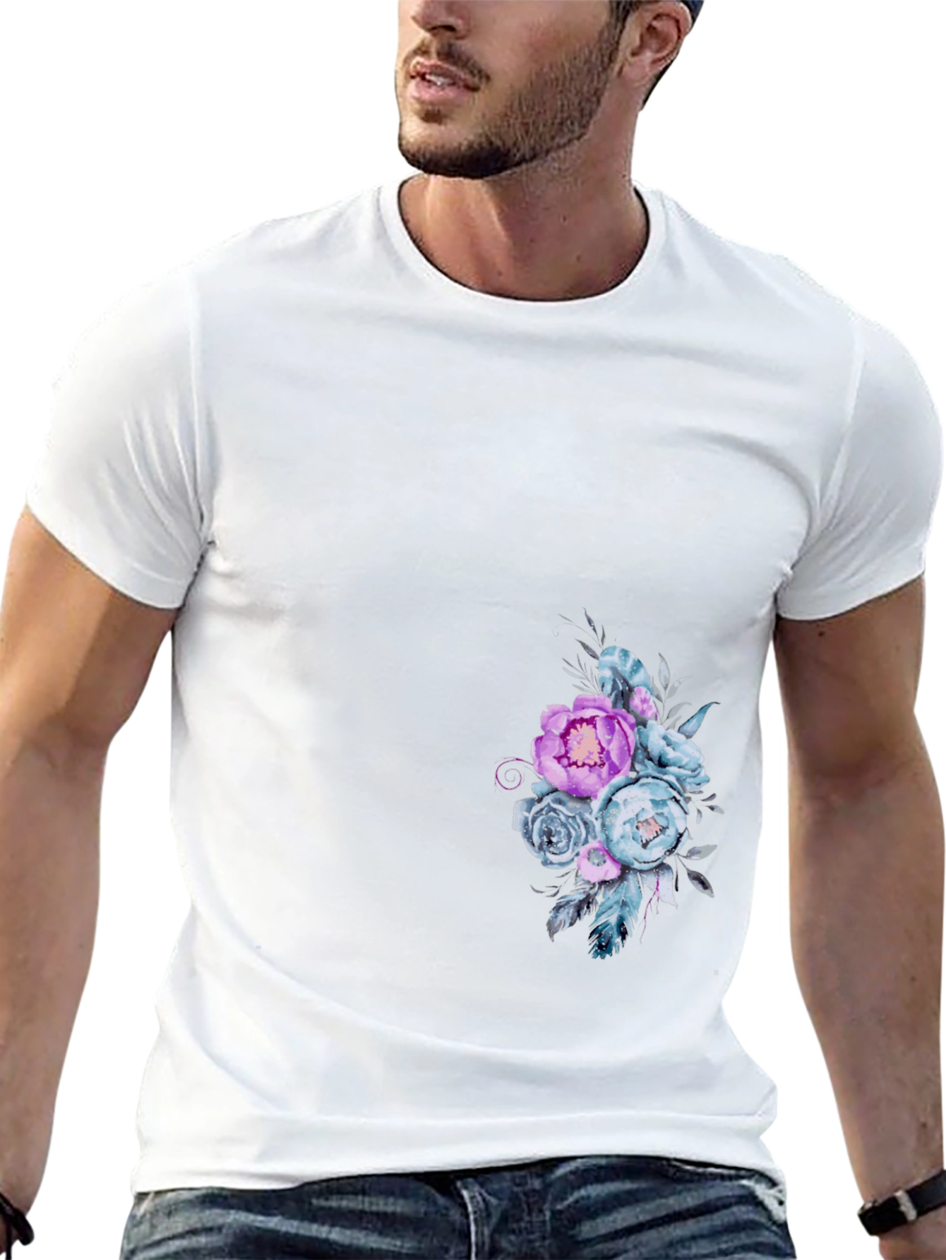 Floral Graphic Black Tee