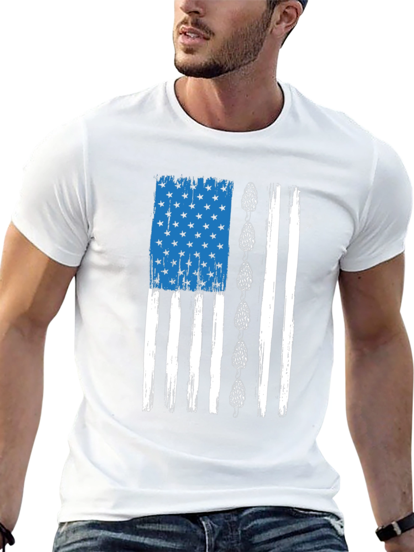 Mushroom American Flag Graphic Tee
