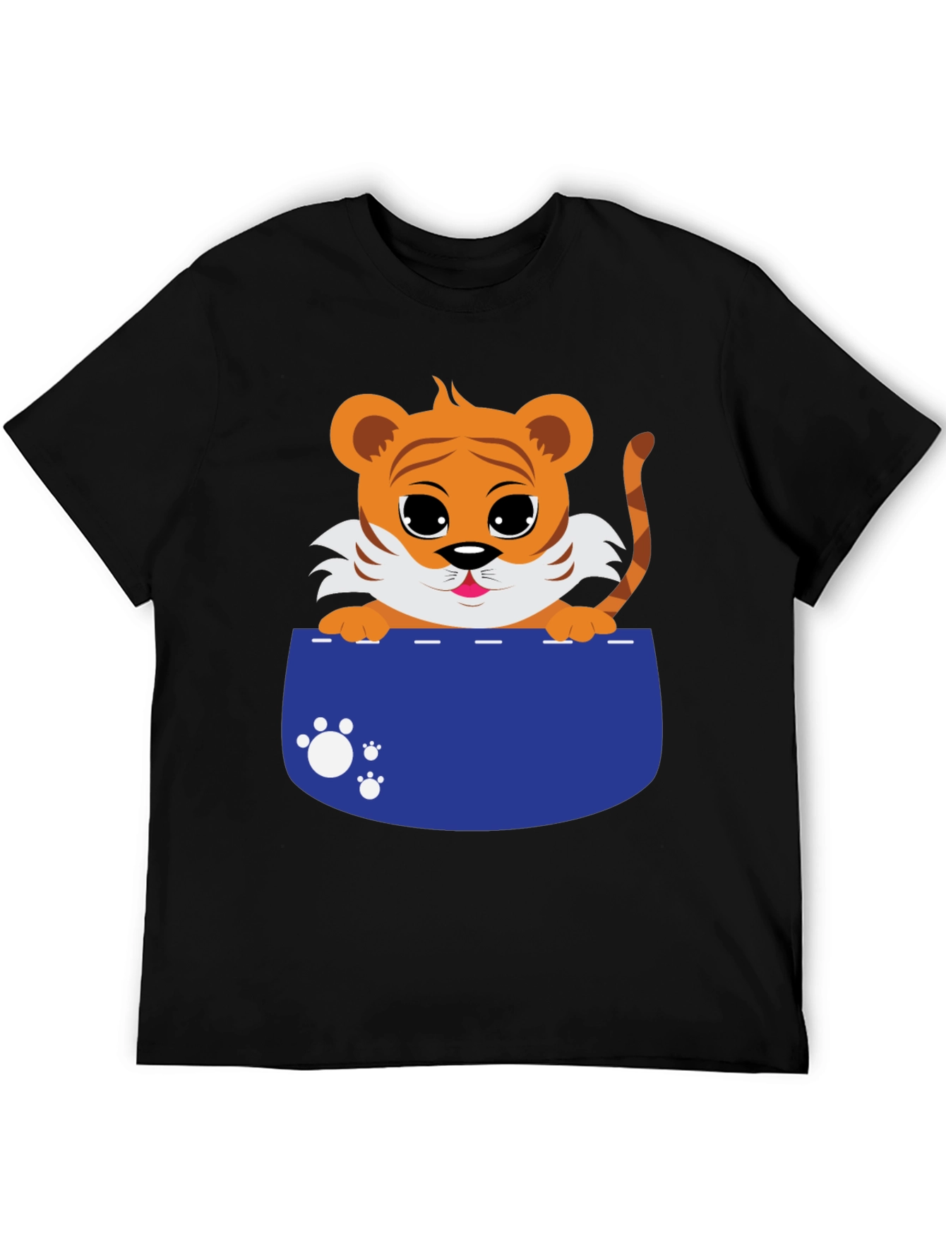Cute Tiger Cub Pocket T-Shirt