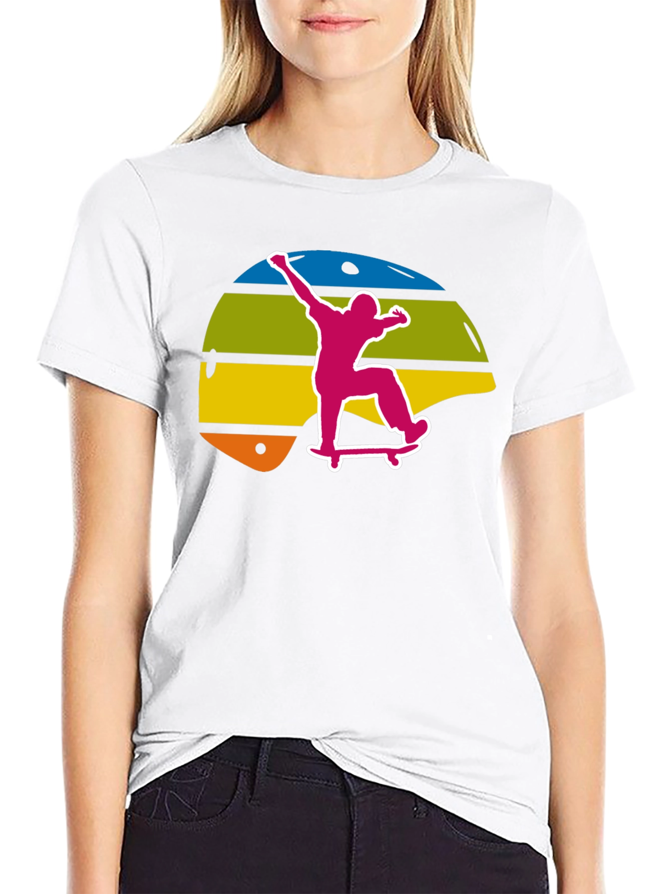 Skateboard Helmet Graphic Tee - Black