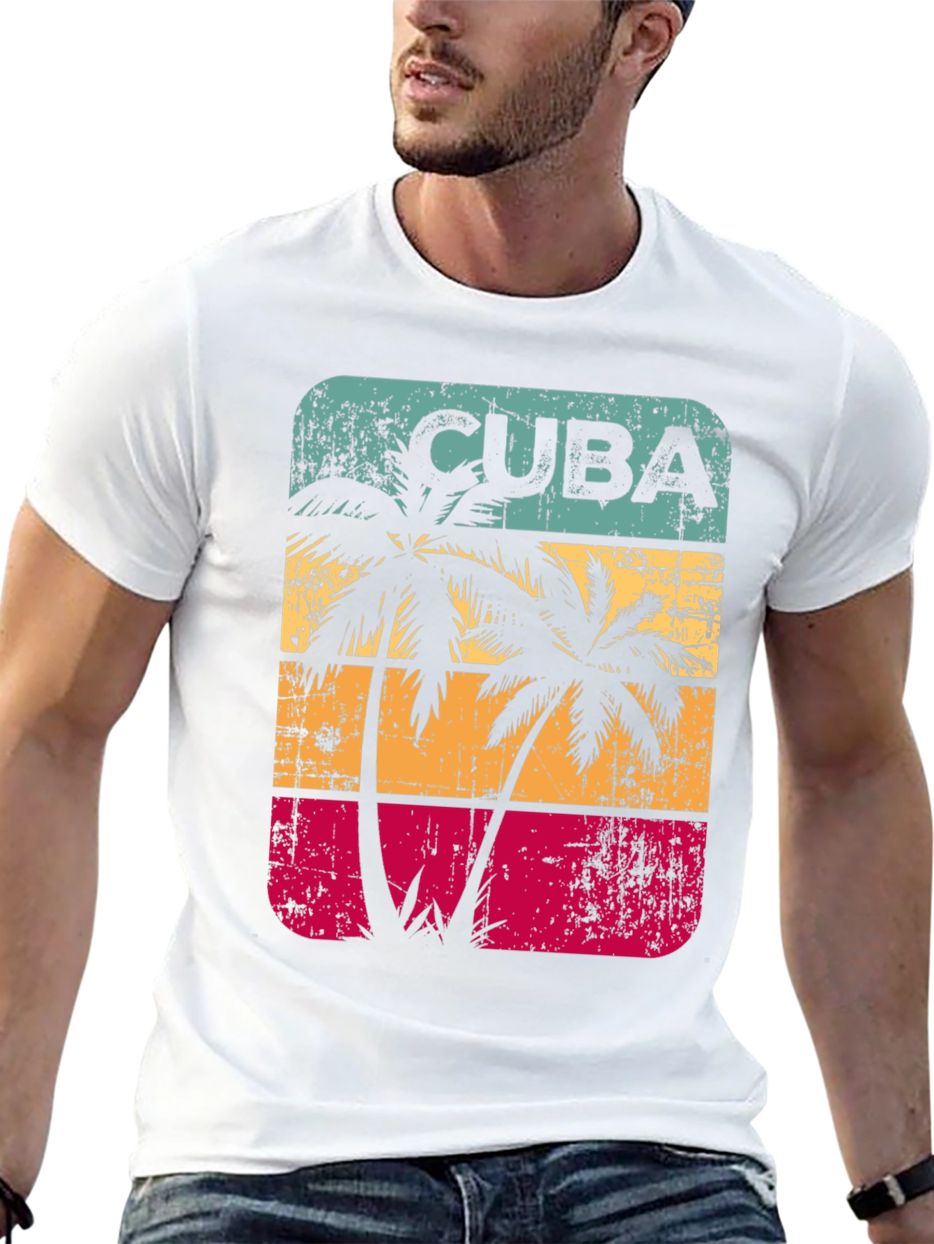 Cuba Palm Tree Retro T-Shirt