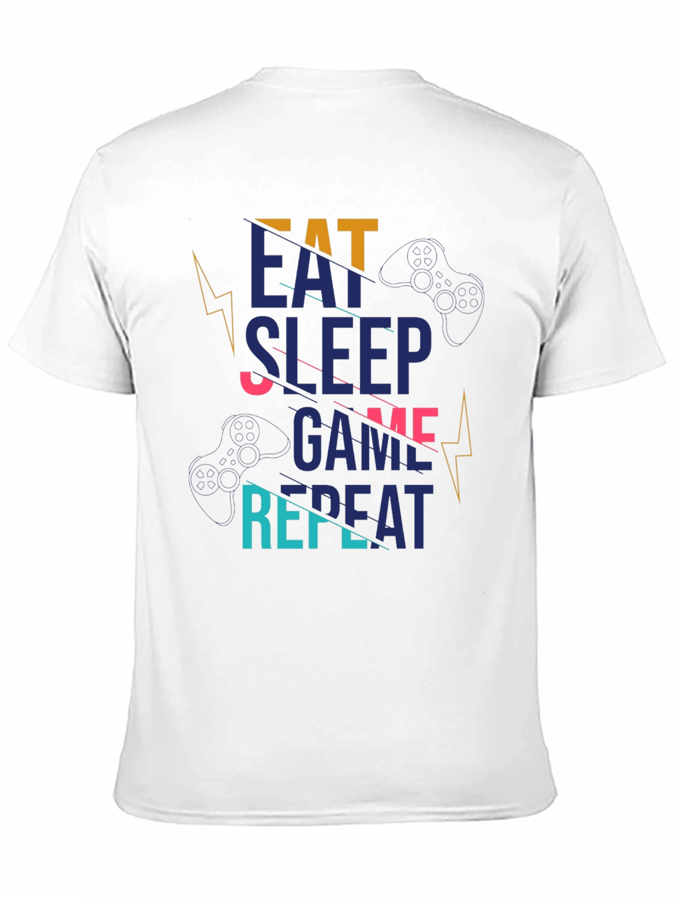 Eat Sleep Game Repeat Black T-Shirt