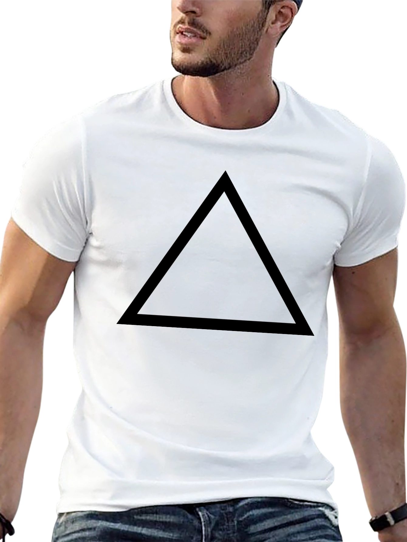 Triangle Graphic Black T-Shirt - Minimalist Style