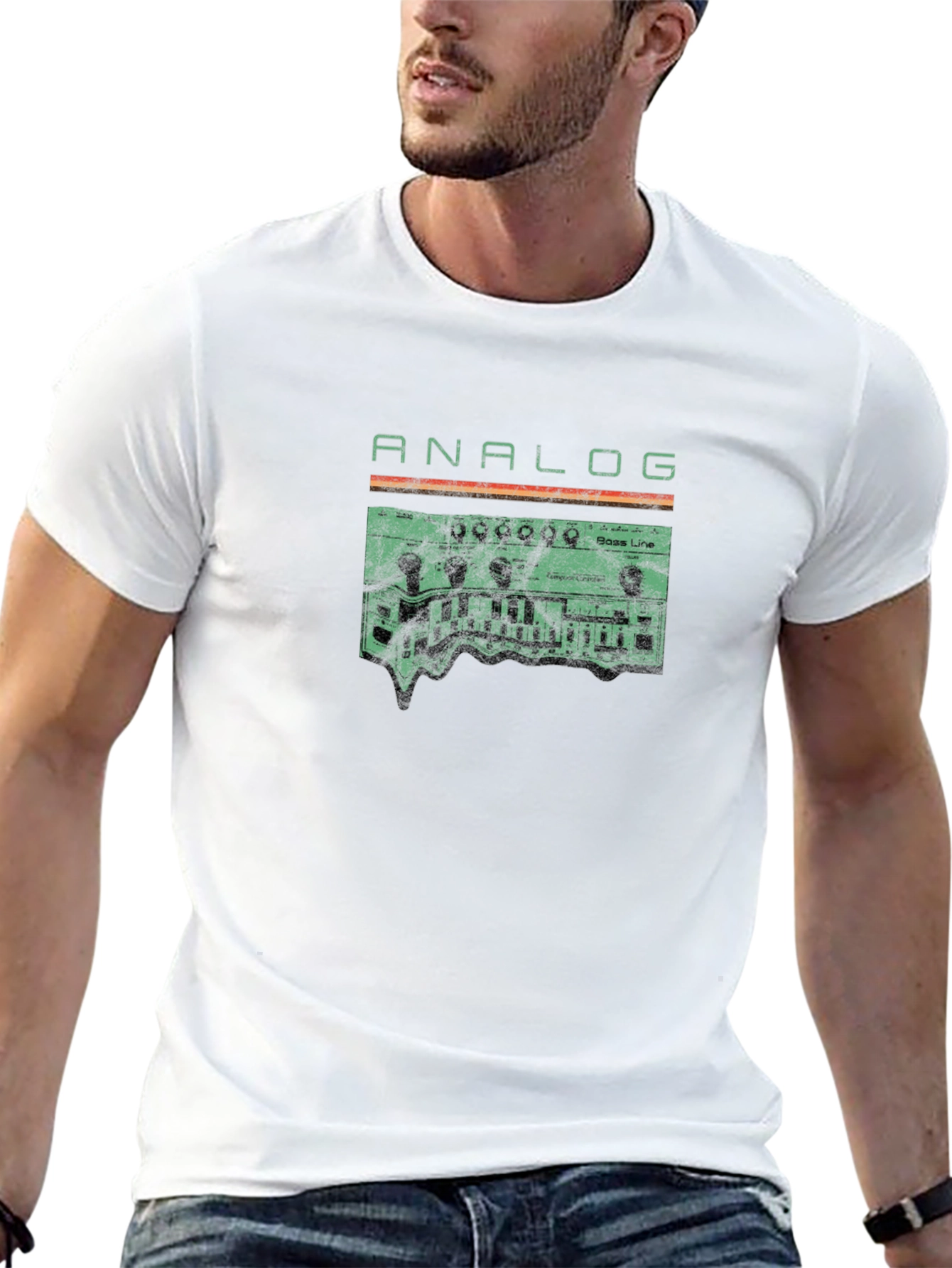 Analog Synth Graphic T-Shirt - Black