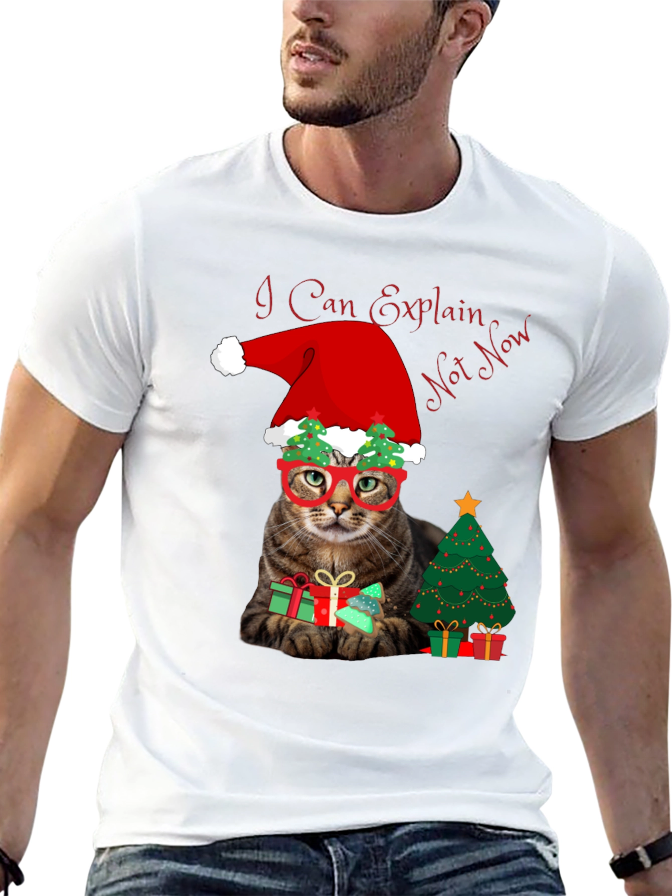 I Can Explain - Not Now Christmas Cat T-Shirt