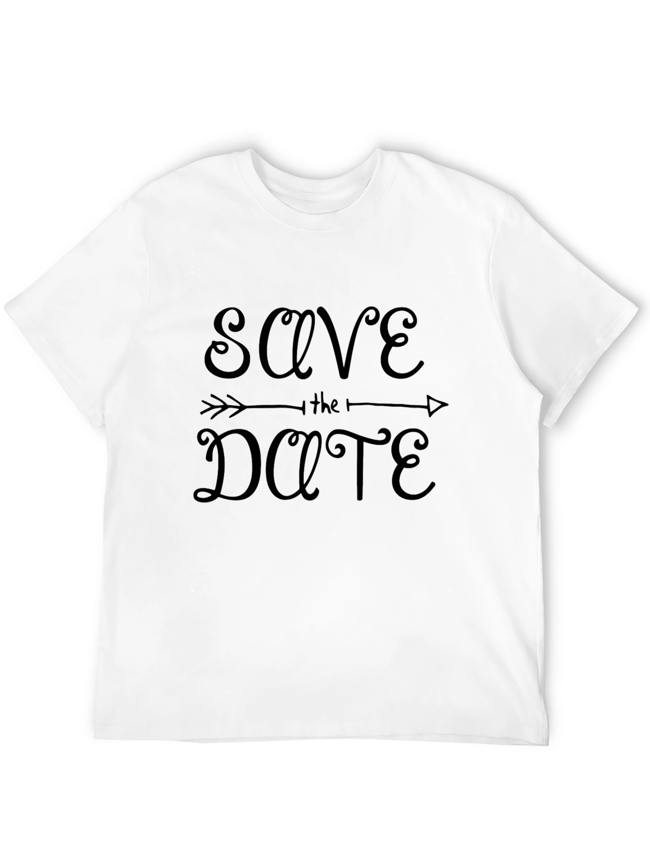 Save the Date Graphic T-Shirt - Black Casual Tee