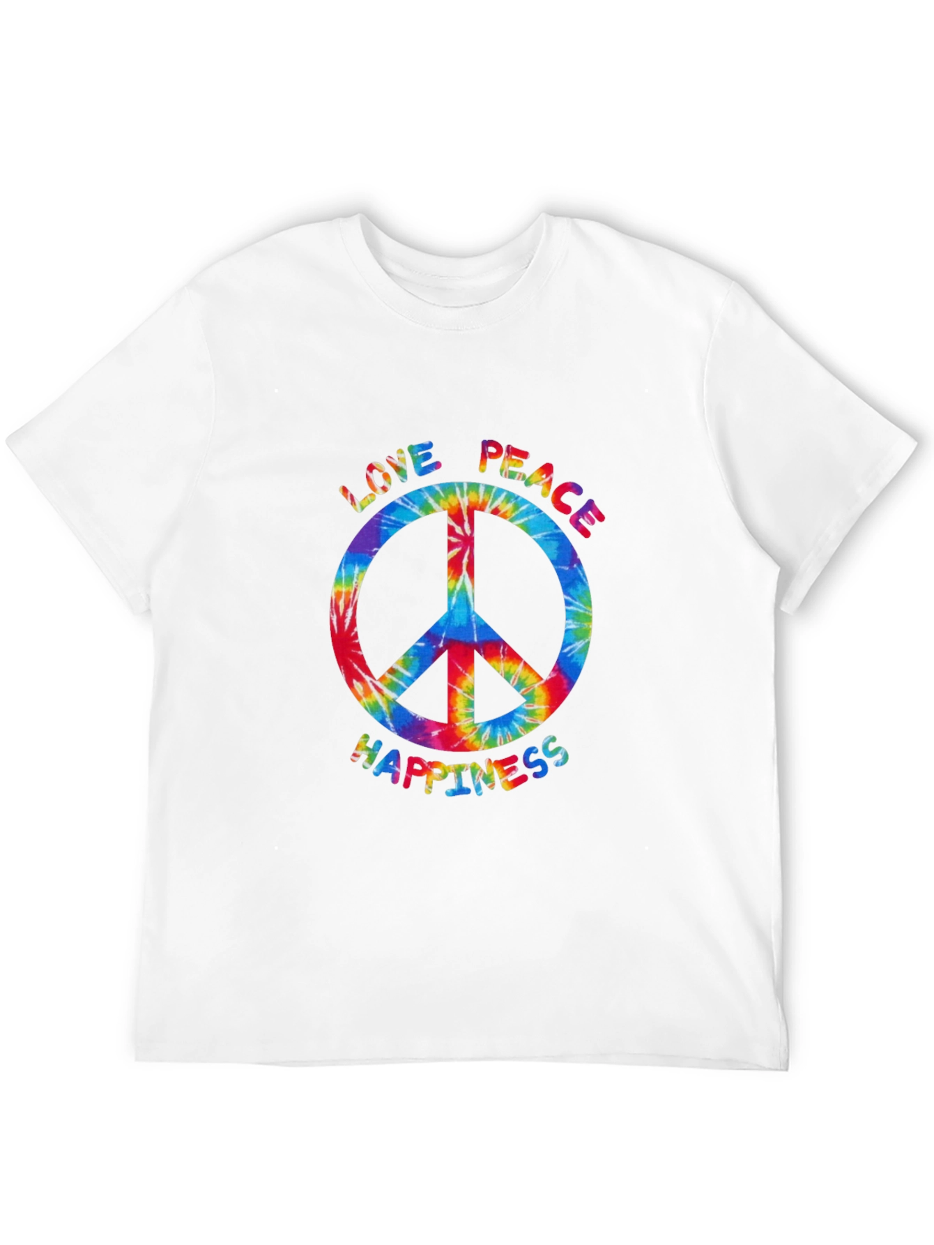 Peace Love Happiness Tie-Dye T-Shirt