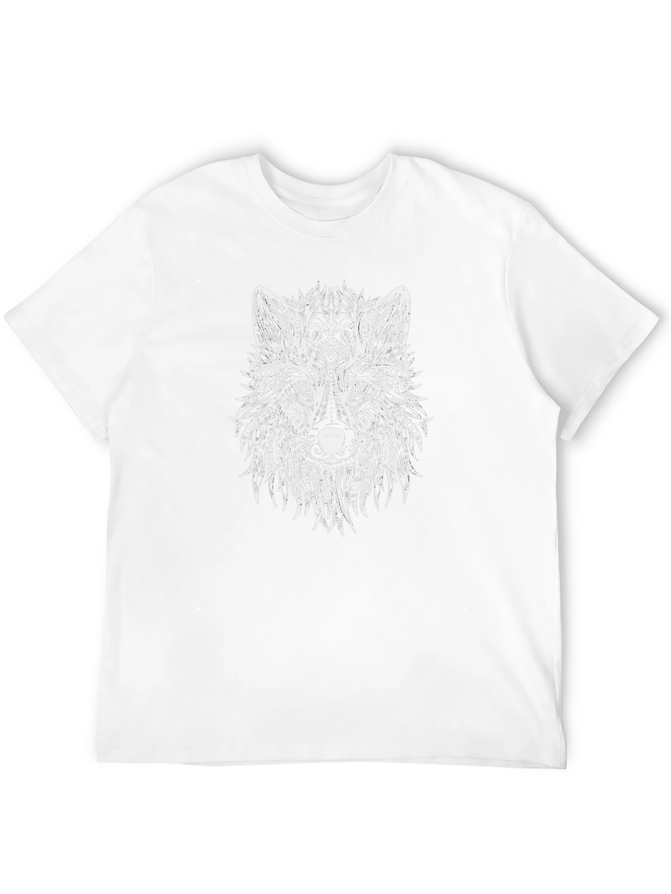 Wolf Graphic Print Black Crew Neck Tee