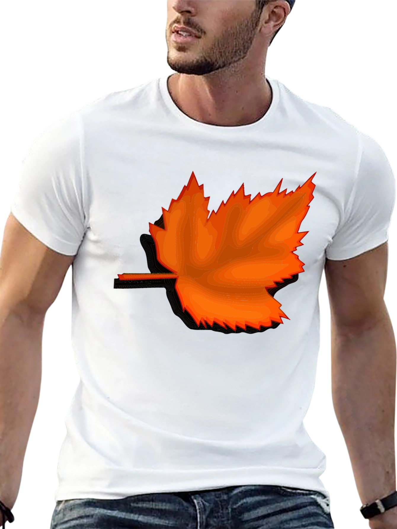Autumn Maple Leaf Graphic Tee - Stylish Casual Wear