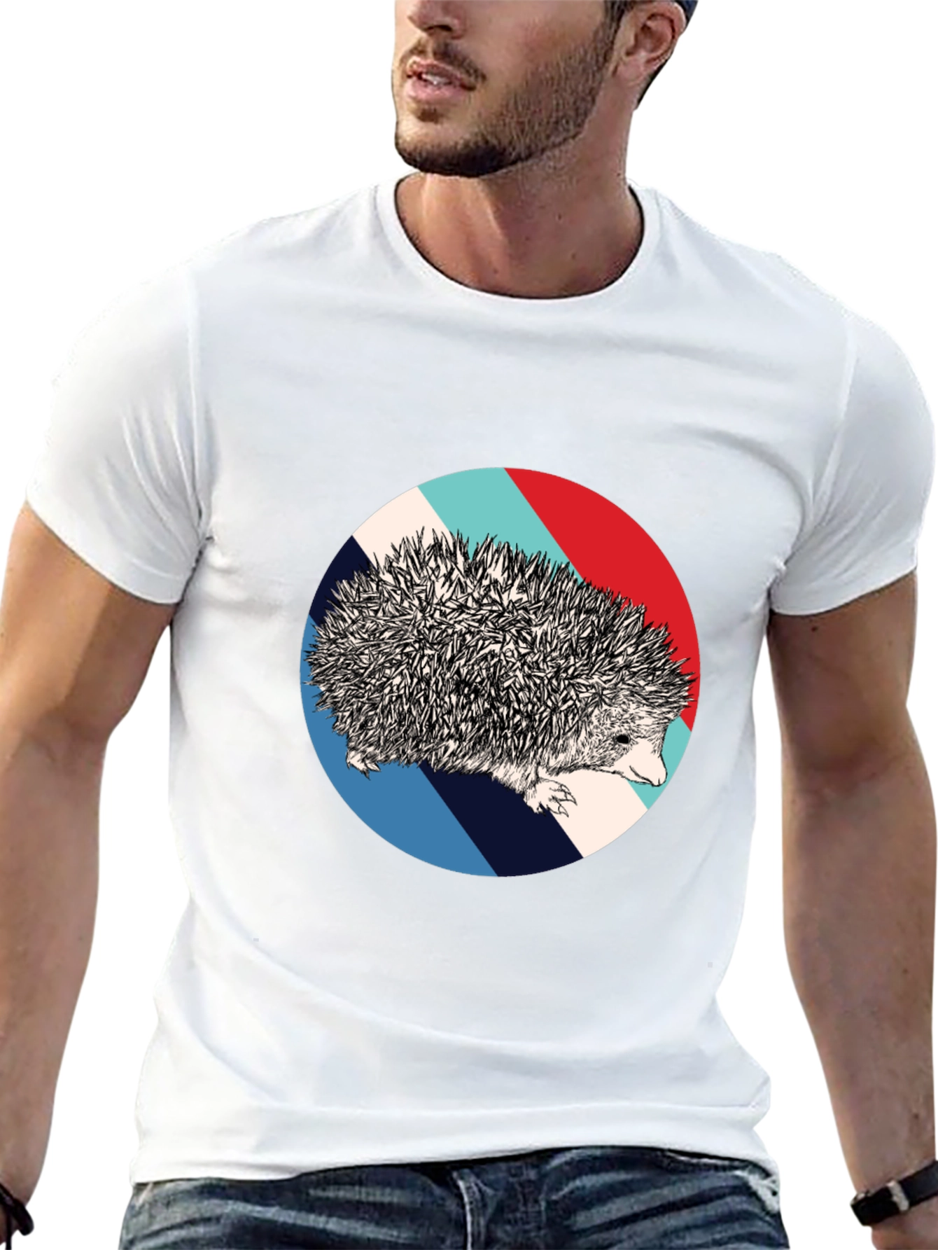 Hedgehog Circle Graphic Tee - Unique Design
