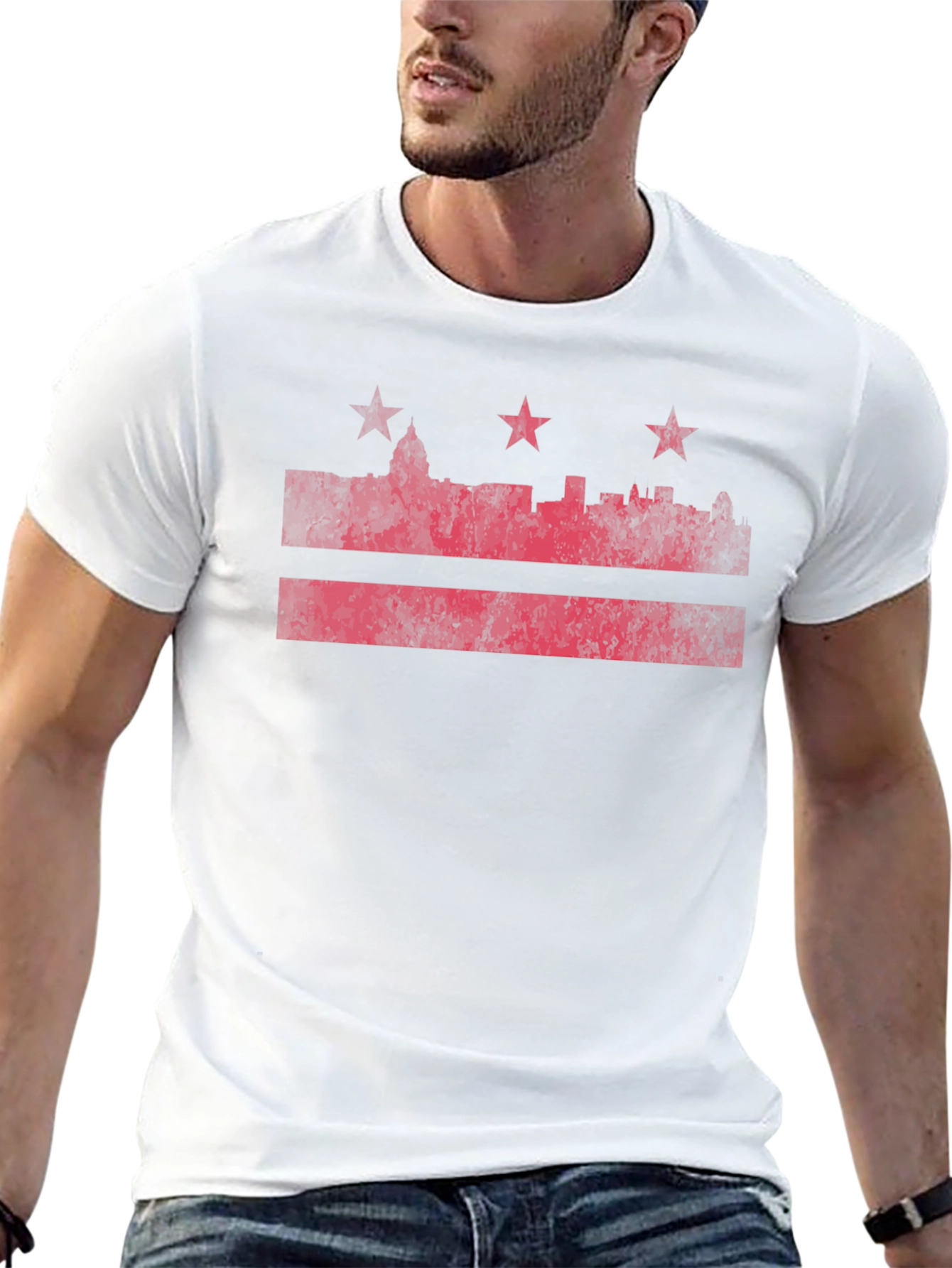 DC Flag T-Shirt - Distressed Red Print