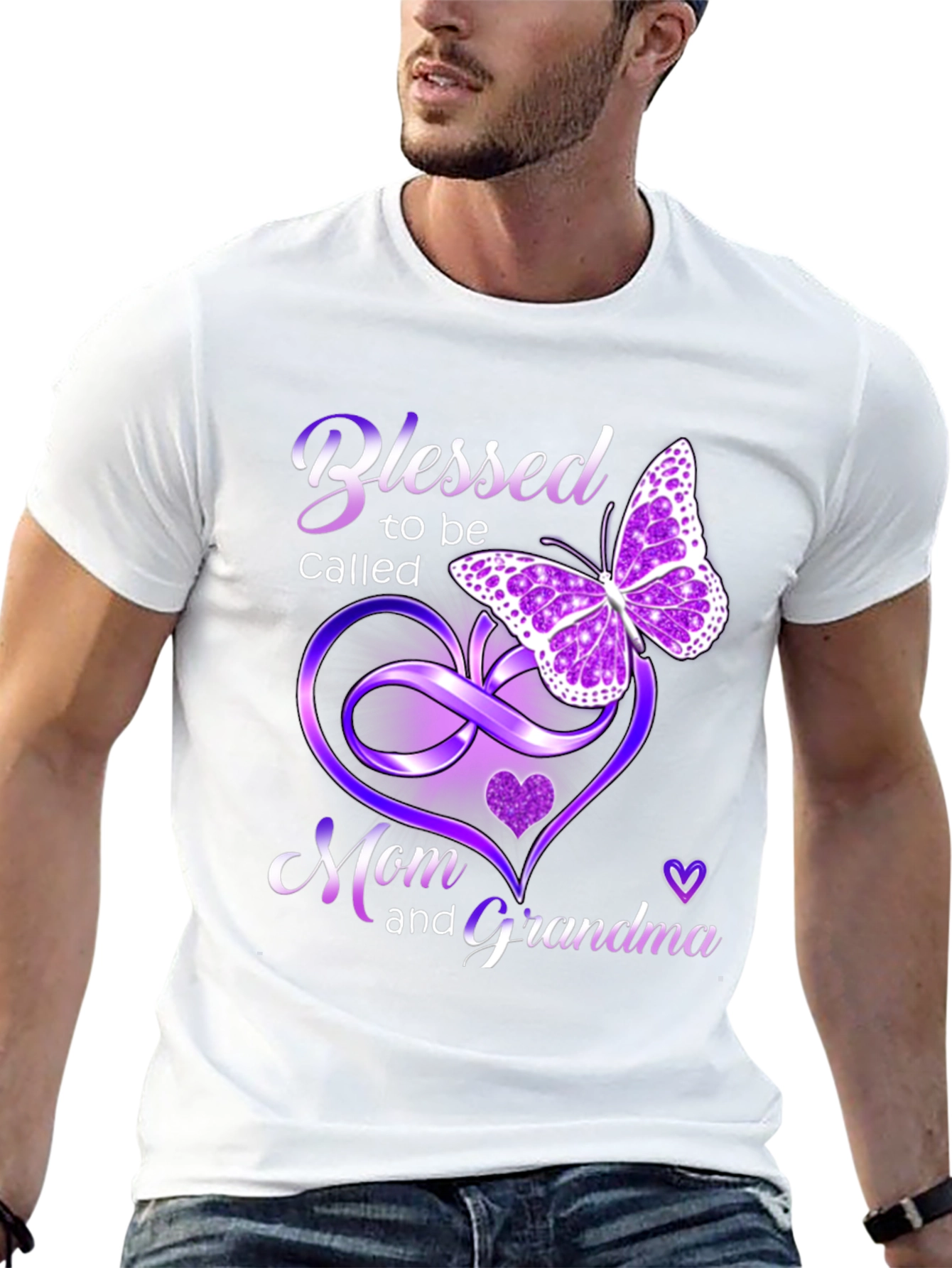 Blessed Mom and Grandma T-Shirt with Butterfly Design