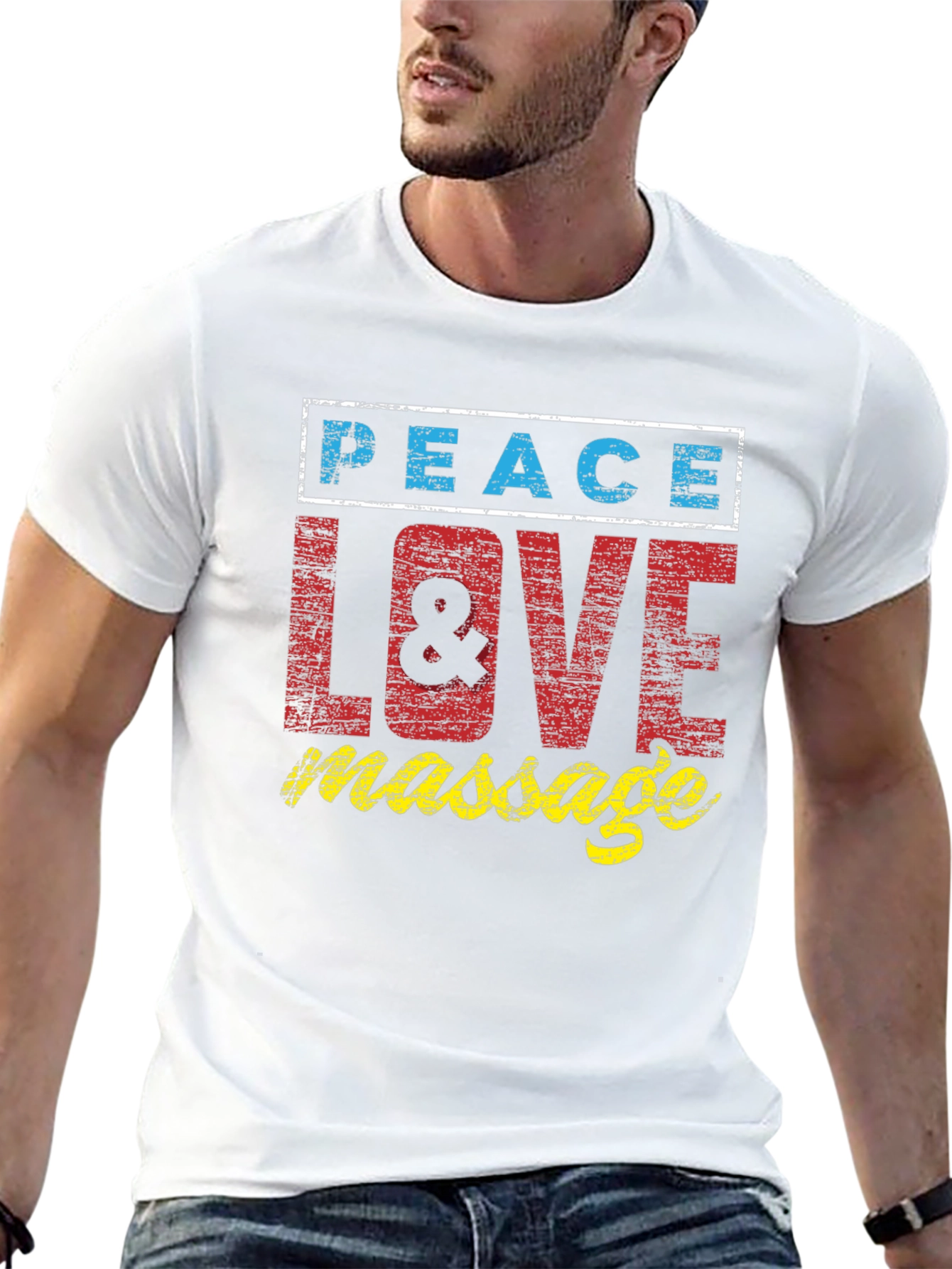 Peace Love Massage T-Shirt - Relaxed Style