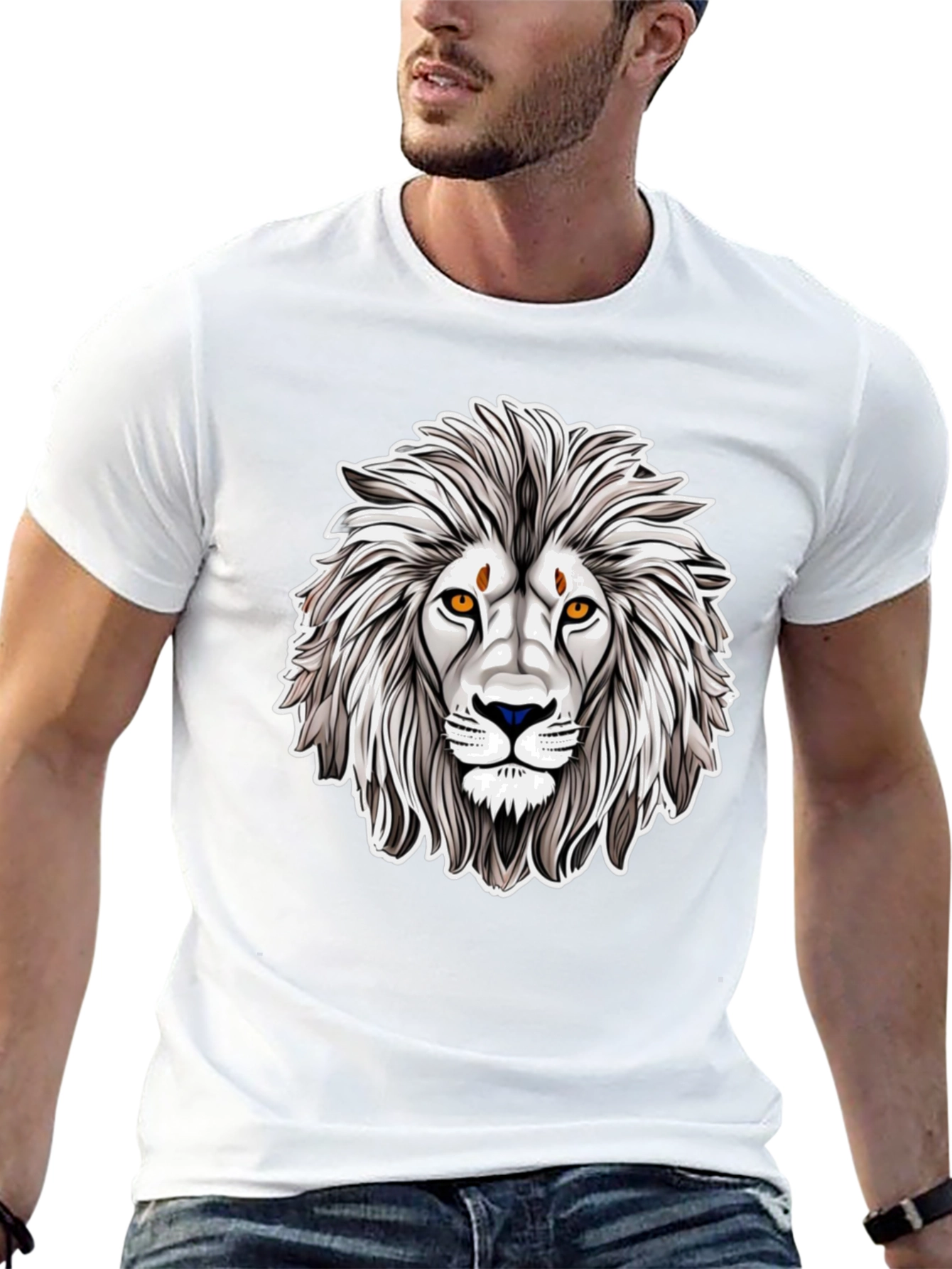 Lion Graphic Black T-Shirt - Cool Animal Tee