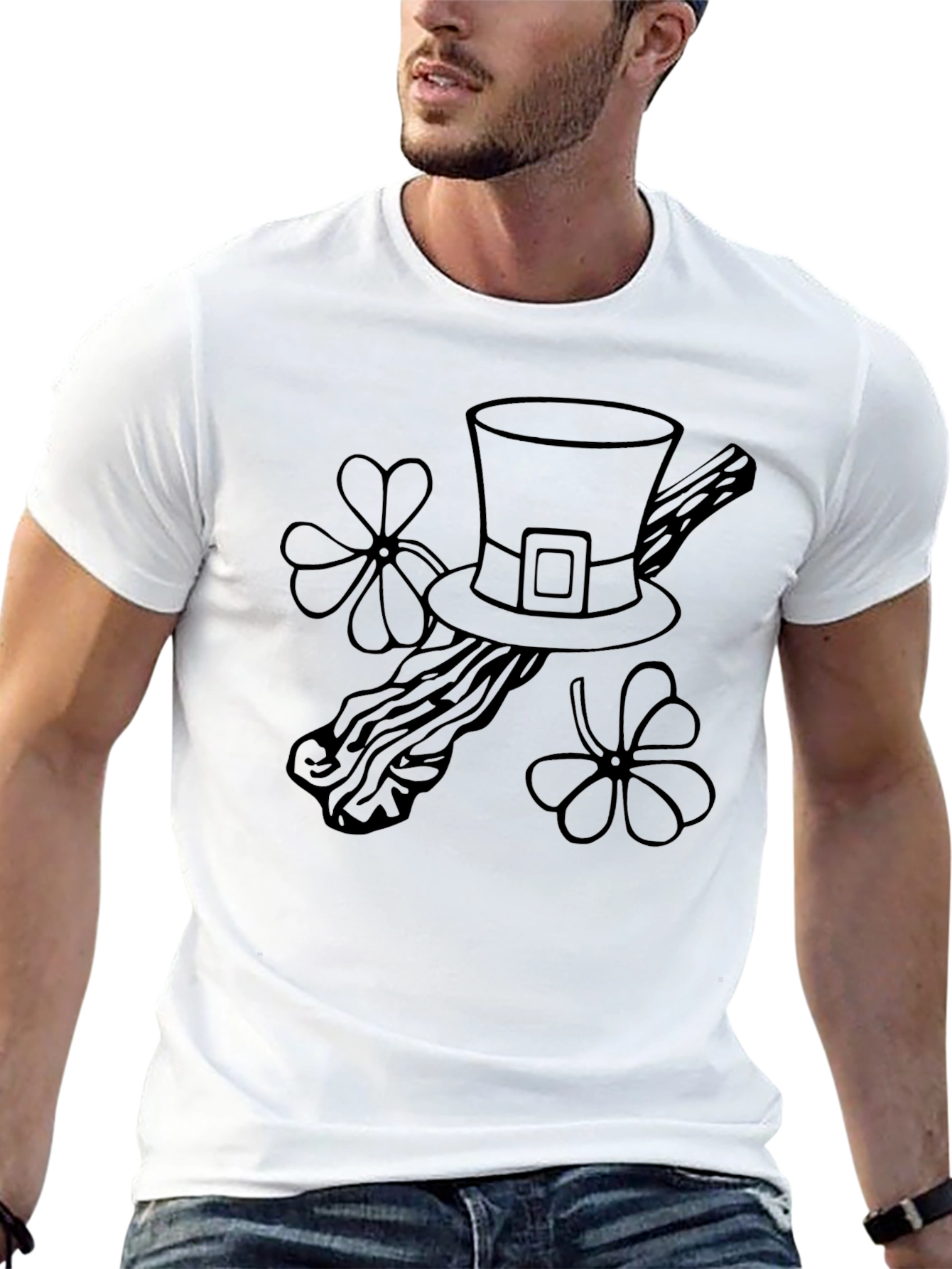 St. Patricks Day Hat & Clover Tee