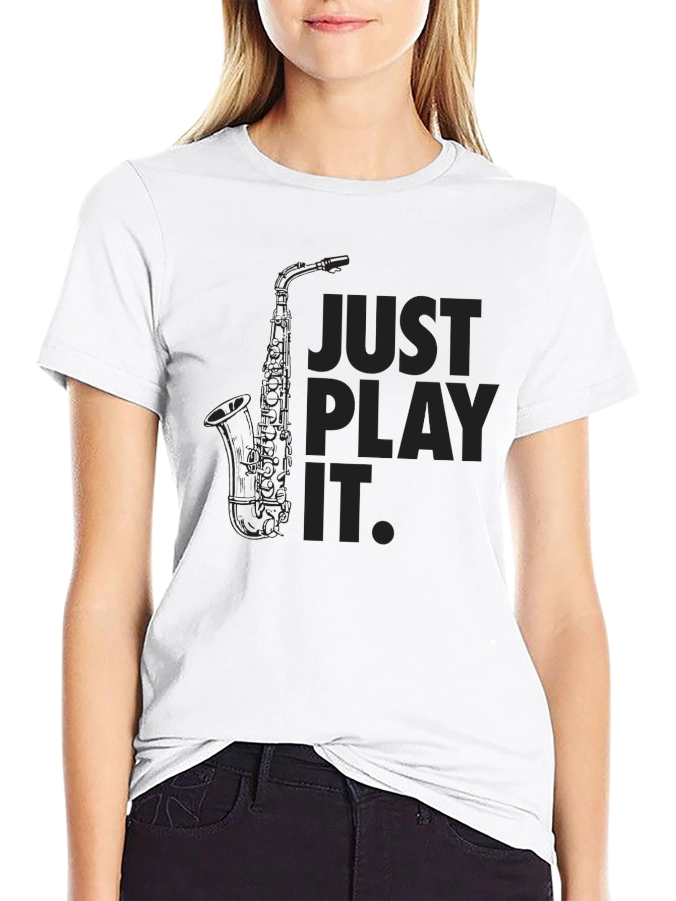 Just Play It Black Saxophone T-Shirt