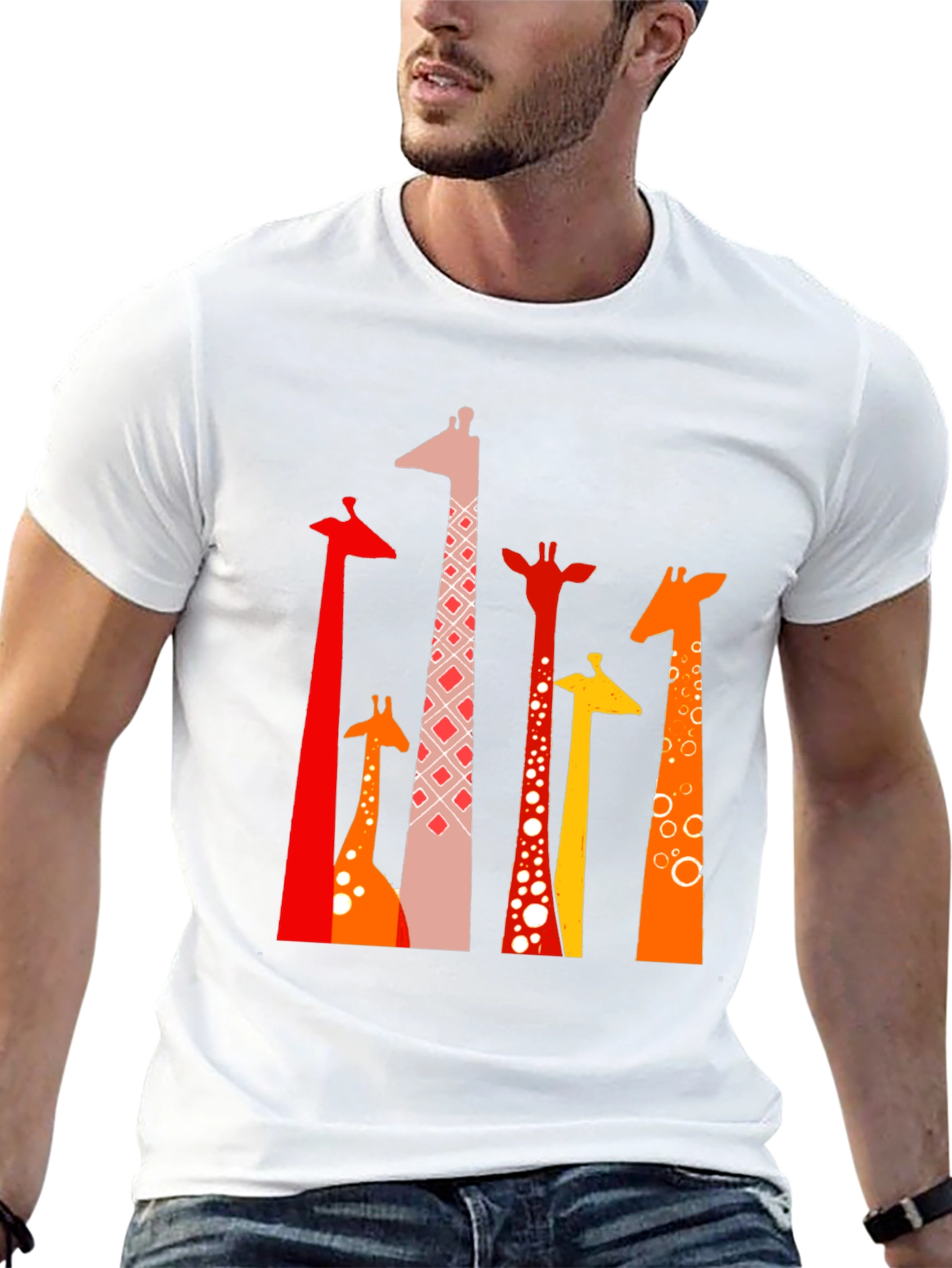 Giraffe Print Black T-Shirt