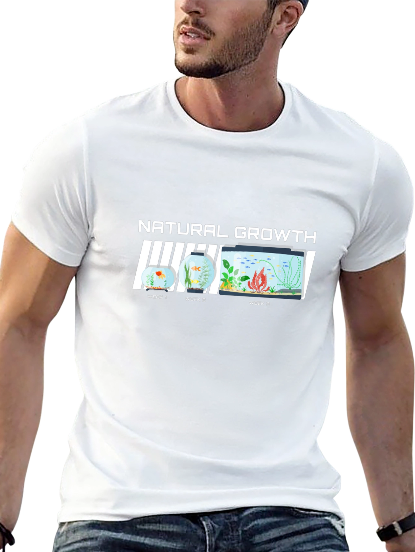 Natural Growth Black T-Shirt - Fish Evolution Tee