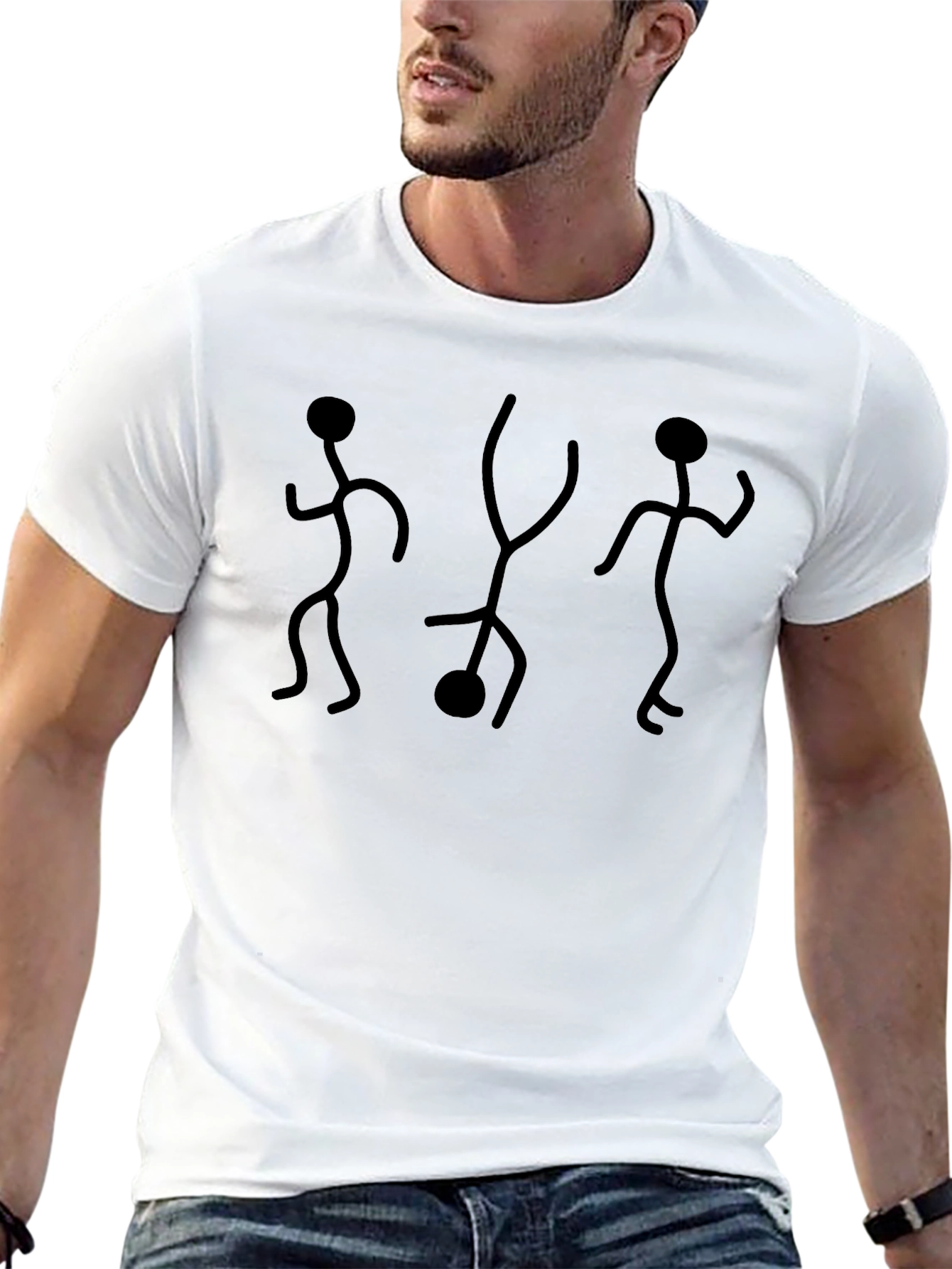 Stick Figure Dance Graphic Tee - Black