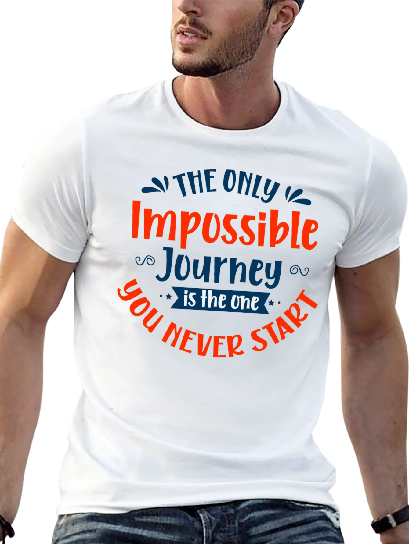 Impossible Journey Graphic Tee - Motivational Black T-Shirt