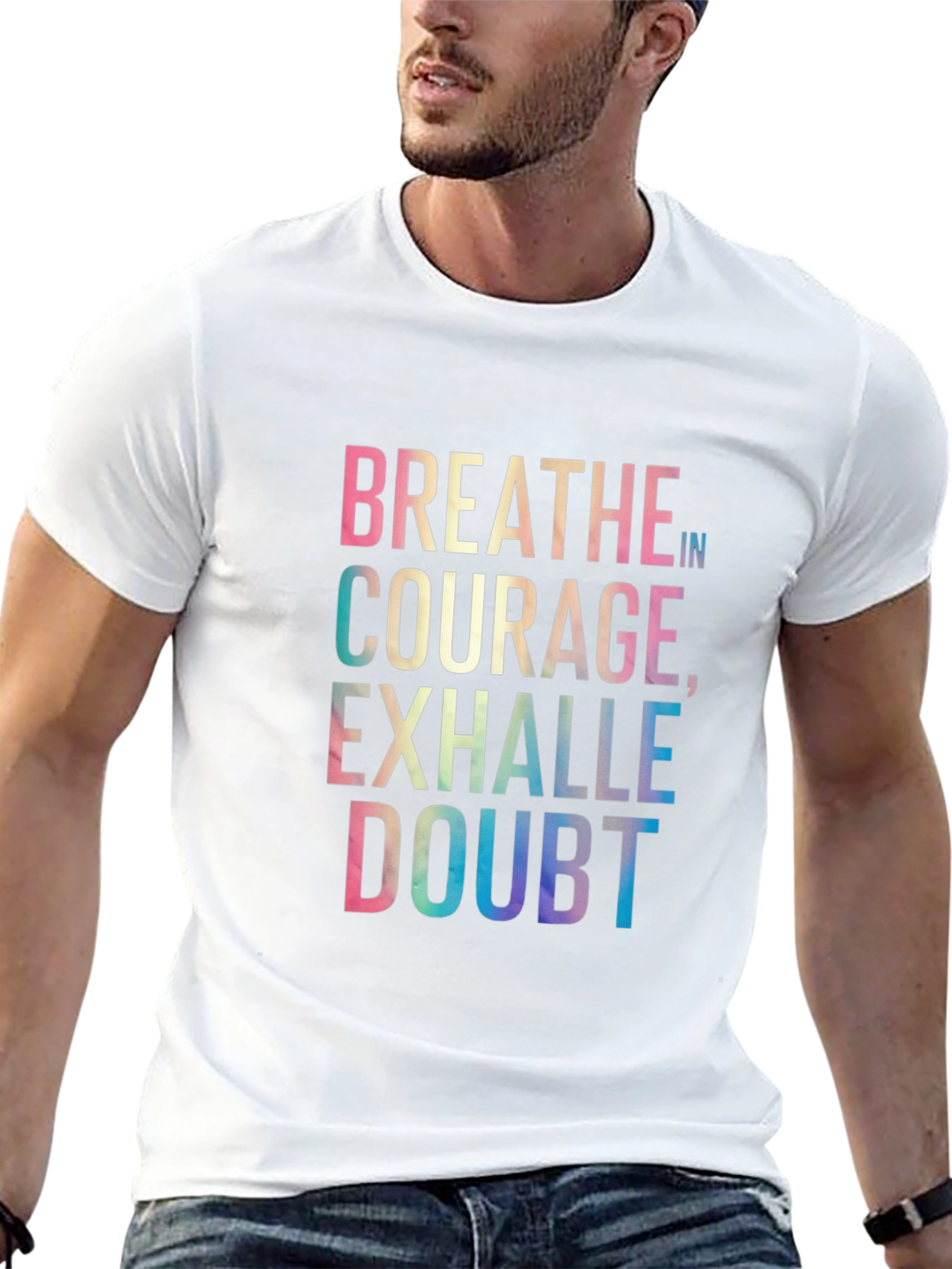 Breathe In Courage Graphic Tee - Black
